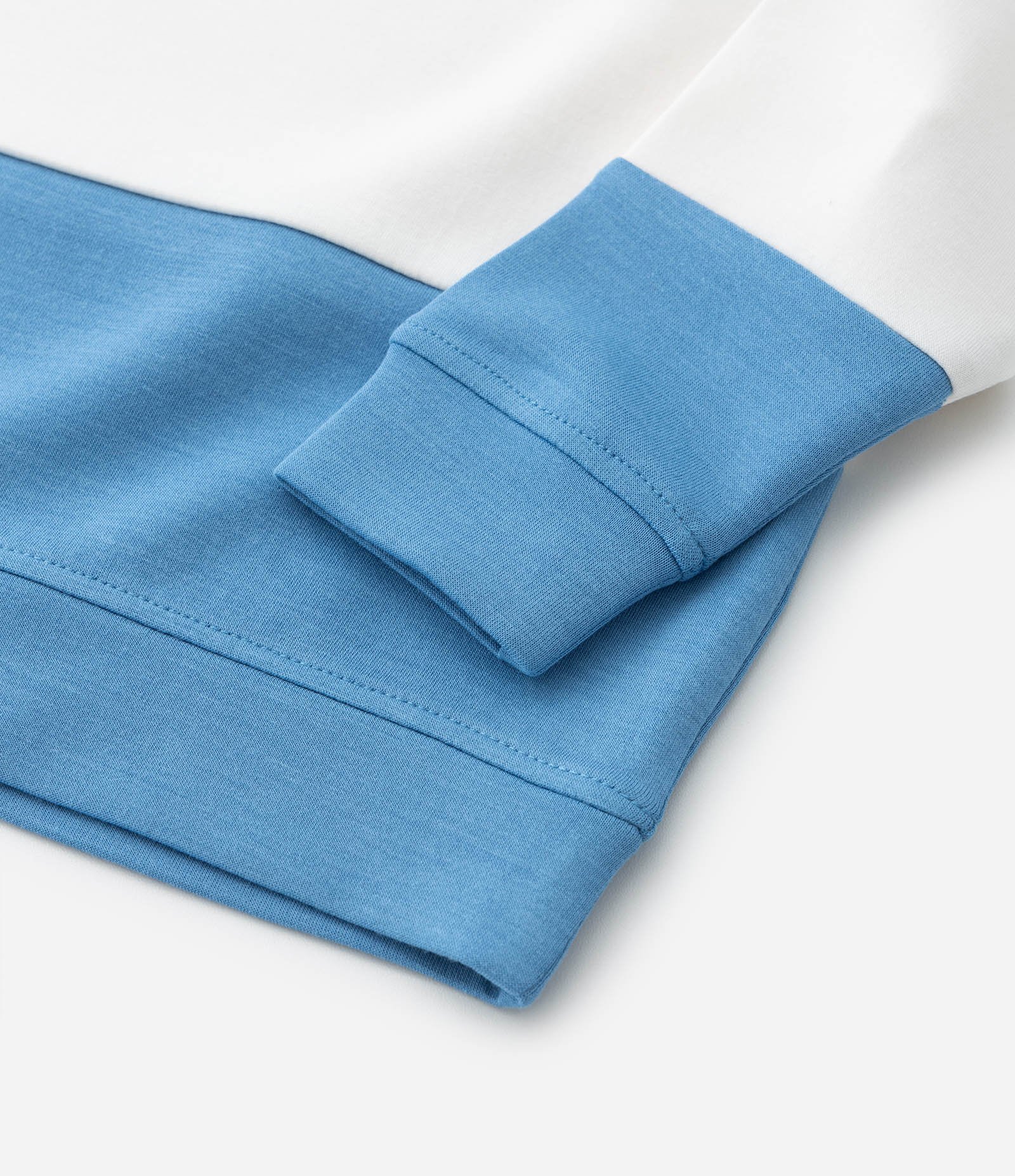 Blusão Infantil em Modal com Recortes - Tam 0 a 18 meses Azul/Branco 4