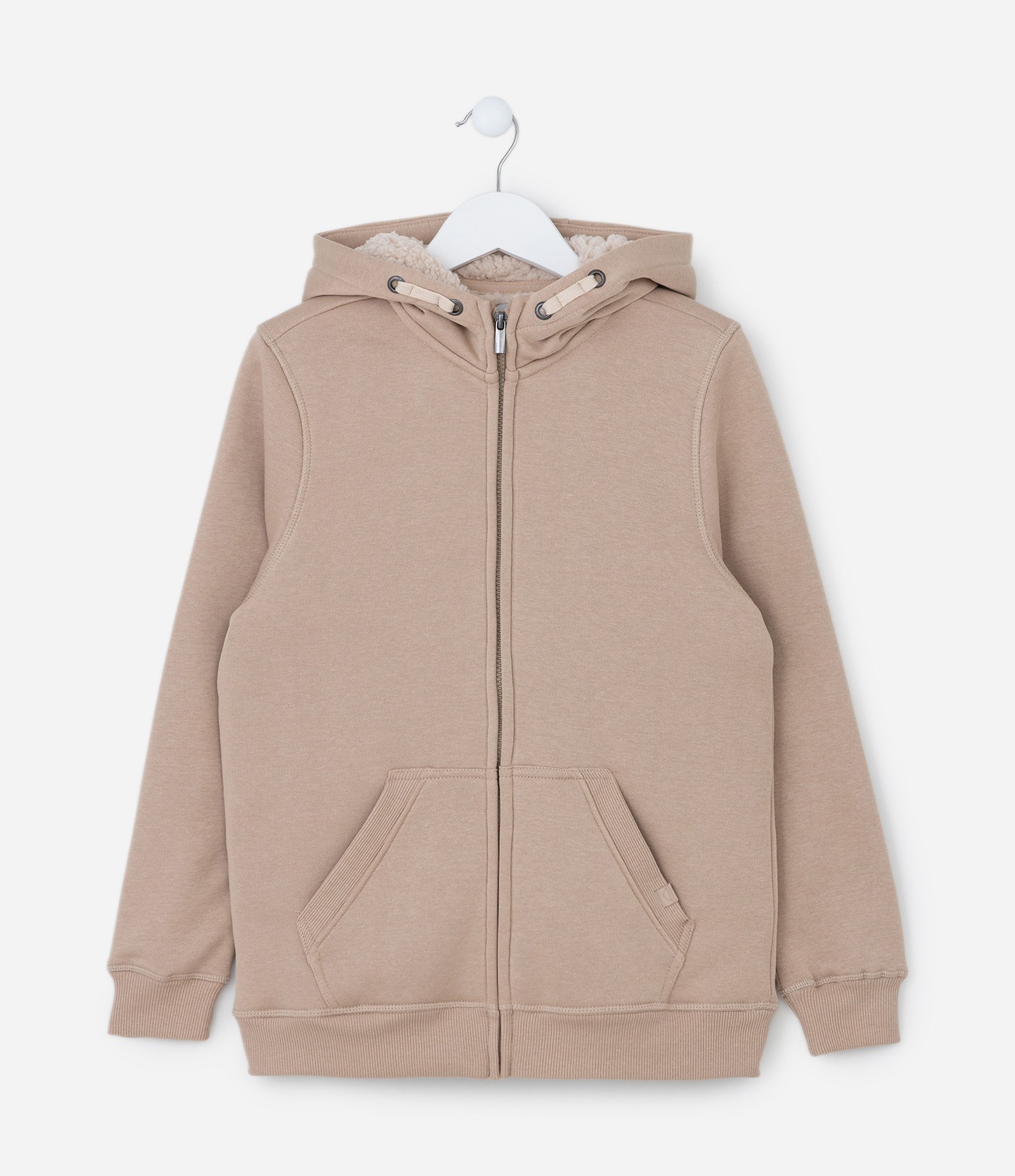 Jaqueta Infantil com Forro Peludinho e Capuz - Tam 5 a 14 Anos Marrom 1