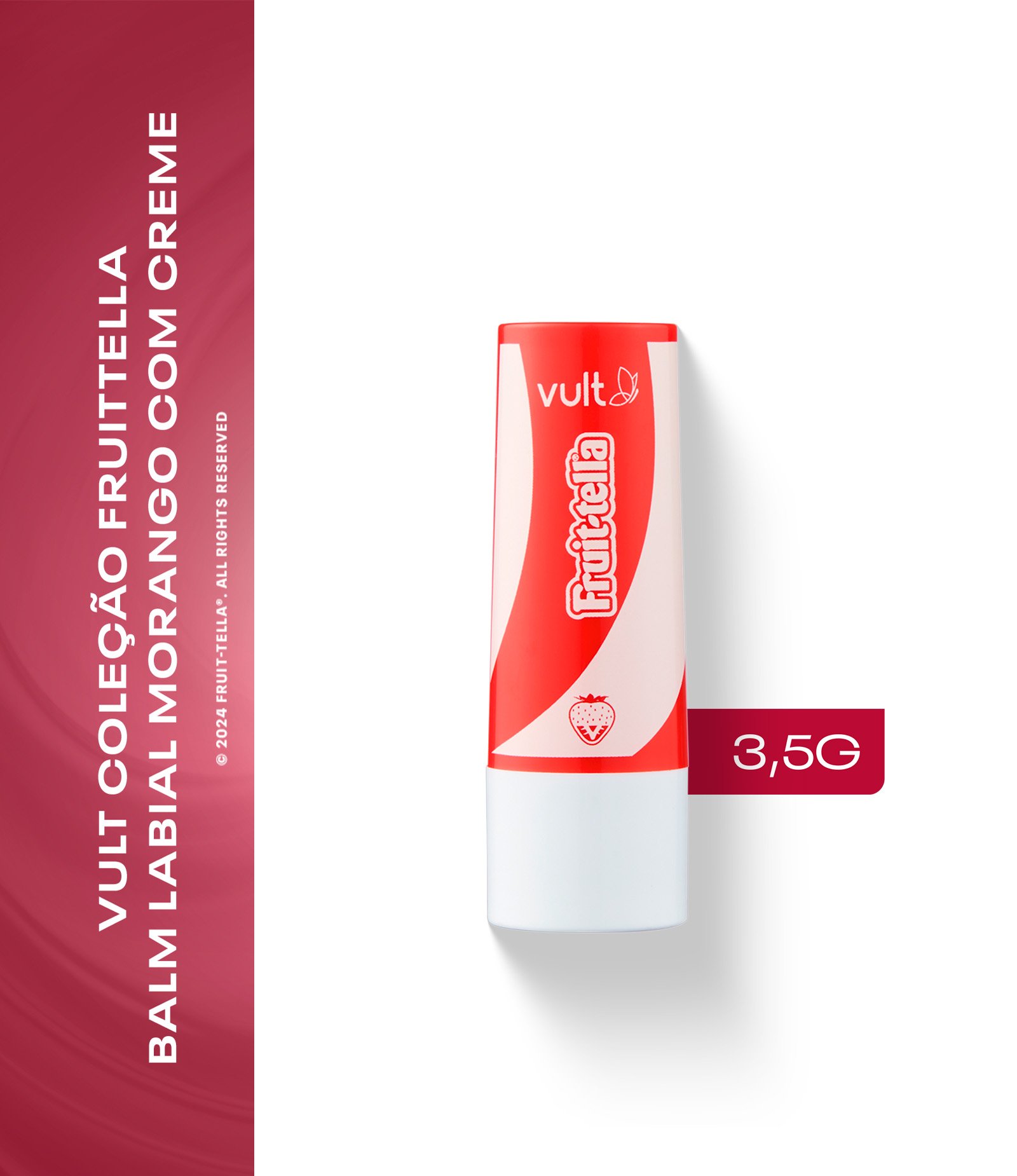 Balm Labial Morango com Creme FPS15 Coleção Fruittella 3 5g Vult 3,5g 4