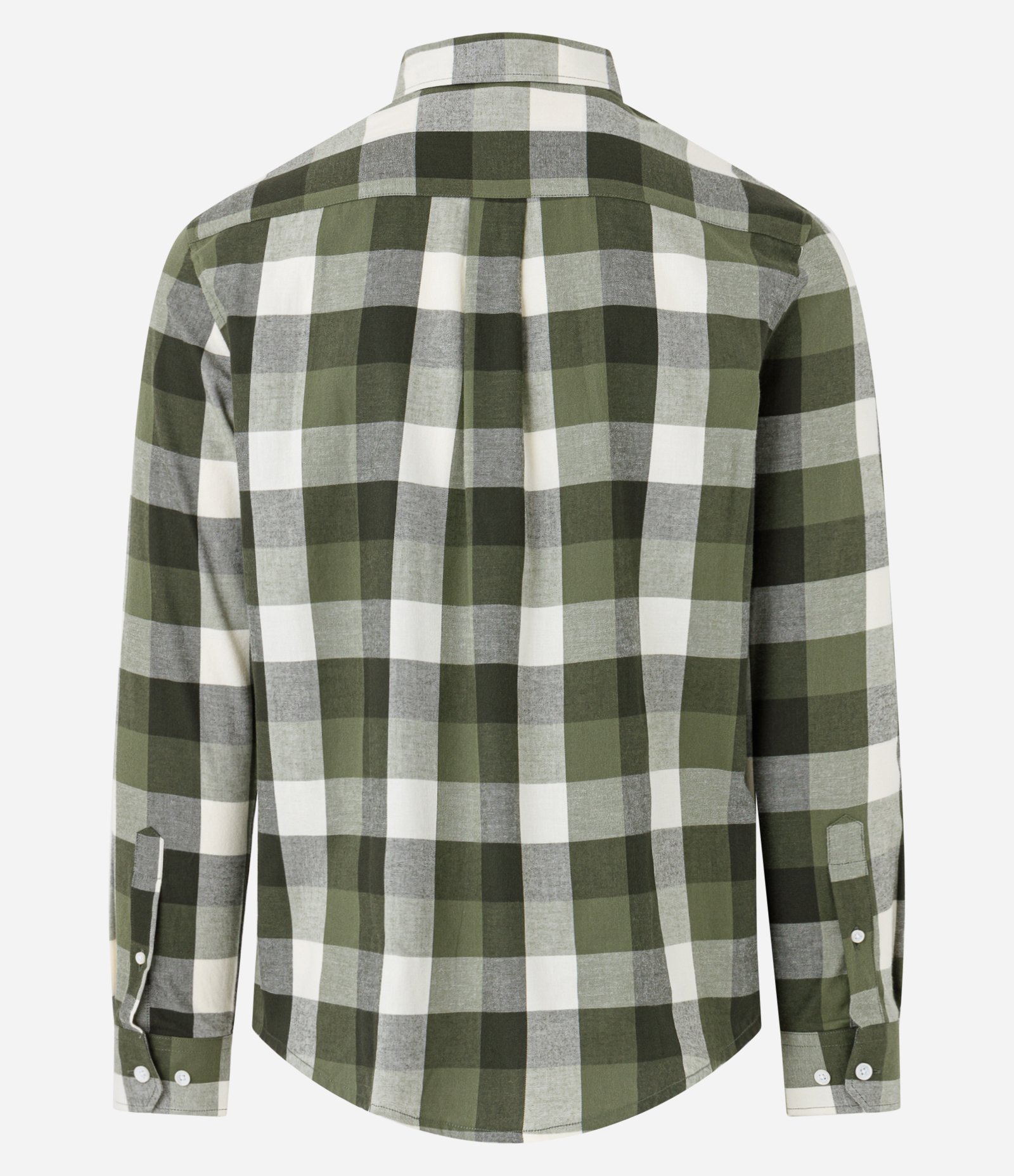 Camisa Regular em Flanela com Estampa Xadrez Verde/Marrom/Cinza 2