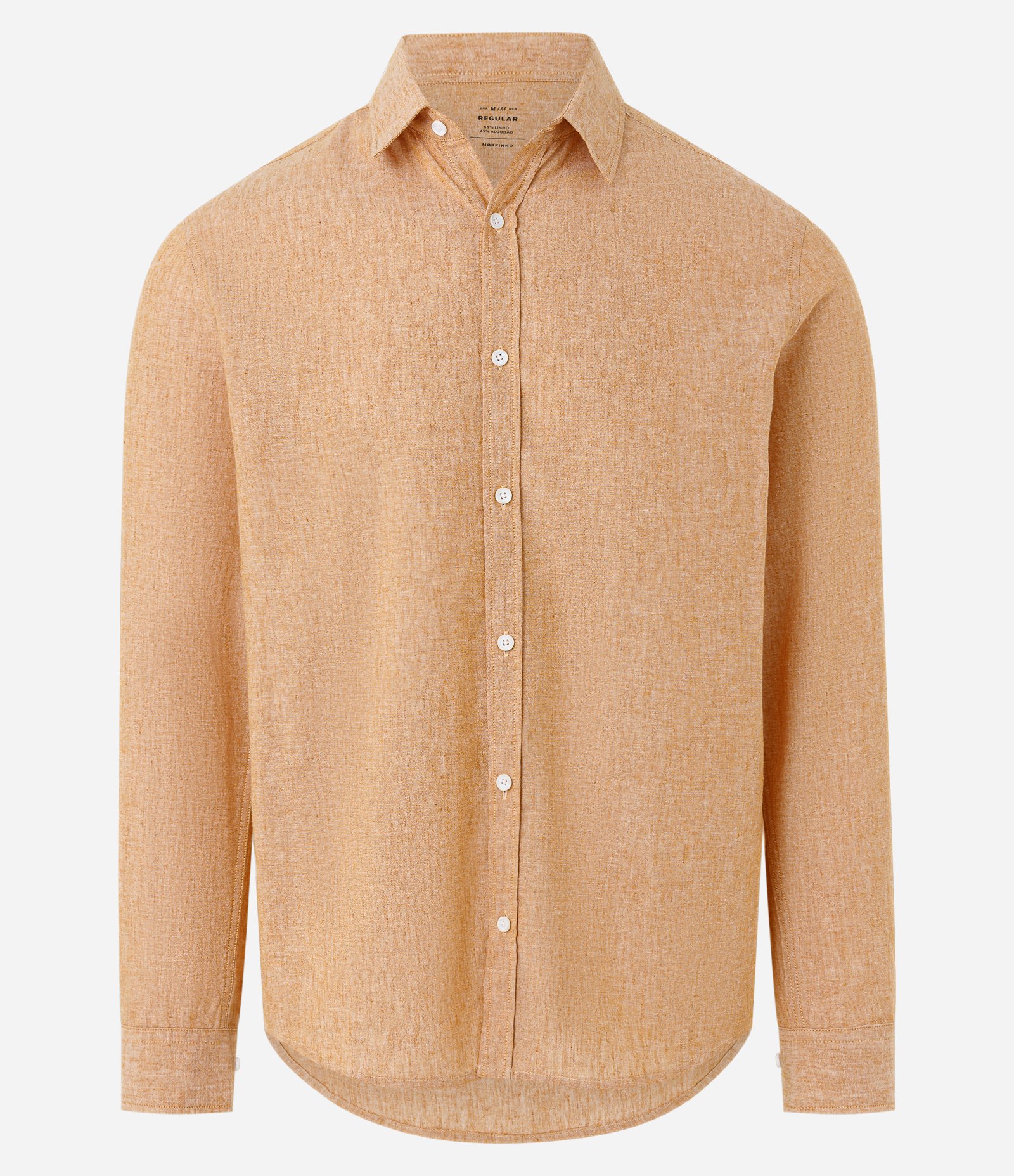 Camisa Regular Básica em Linho com Gola Colarinho 5