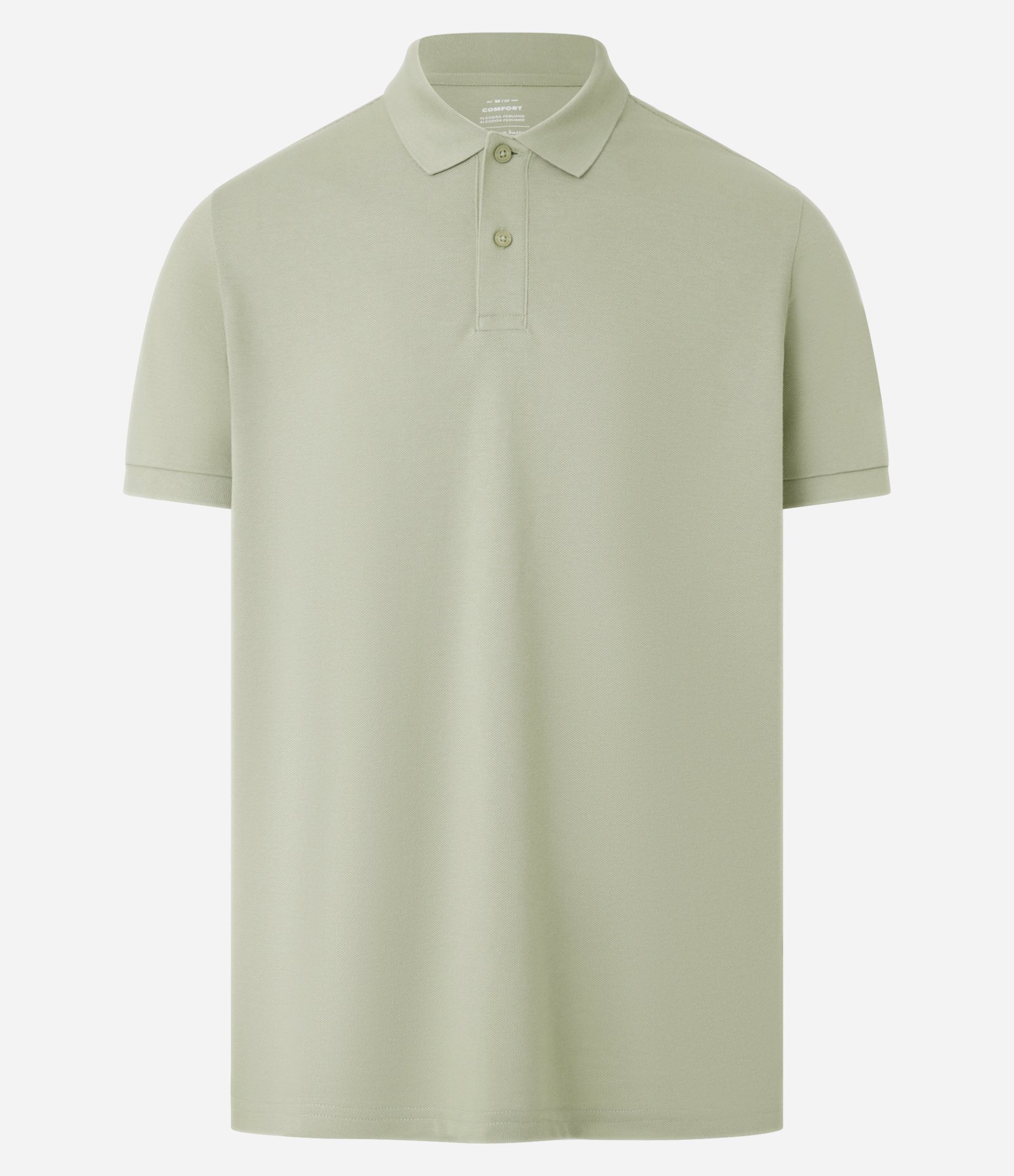 Camisa Polo Comfort em Algodão Peruano Verde Claro 1