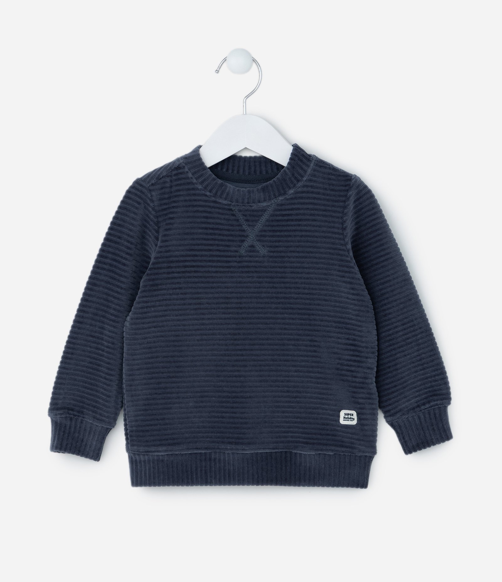 Blusão Infantil em Veludo Canelado - Tam 1 a 5 Anos Azul 1