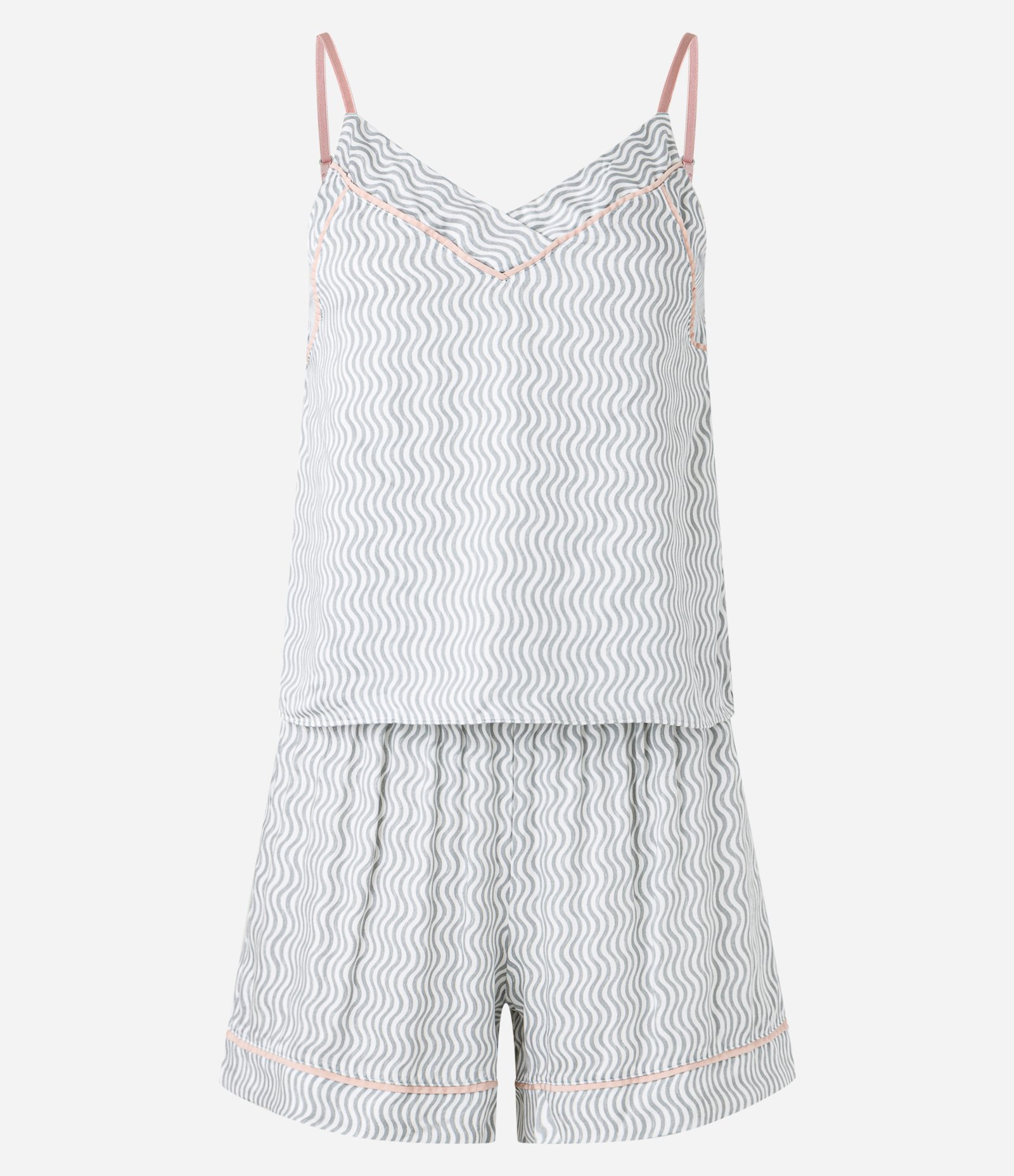 Pijama Short Doll em Viscose Estampa Ondinhas Branco Neve 5