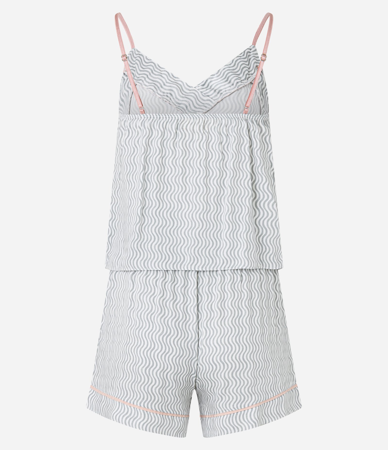 Pijama Short Doll em Viscose Estampa Ondinhas Branco Neve 6