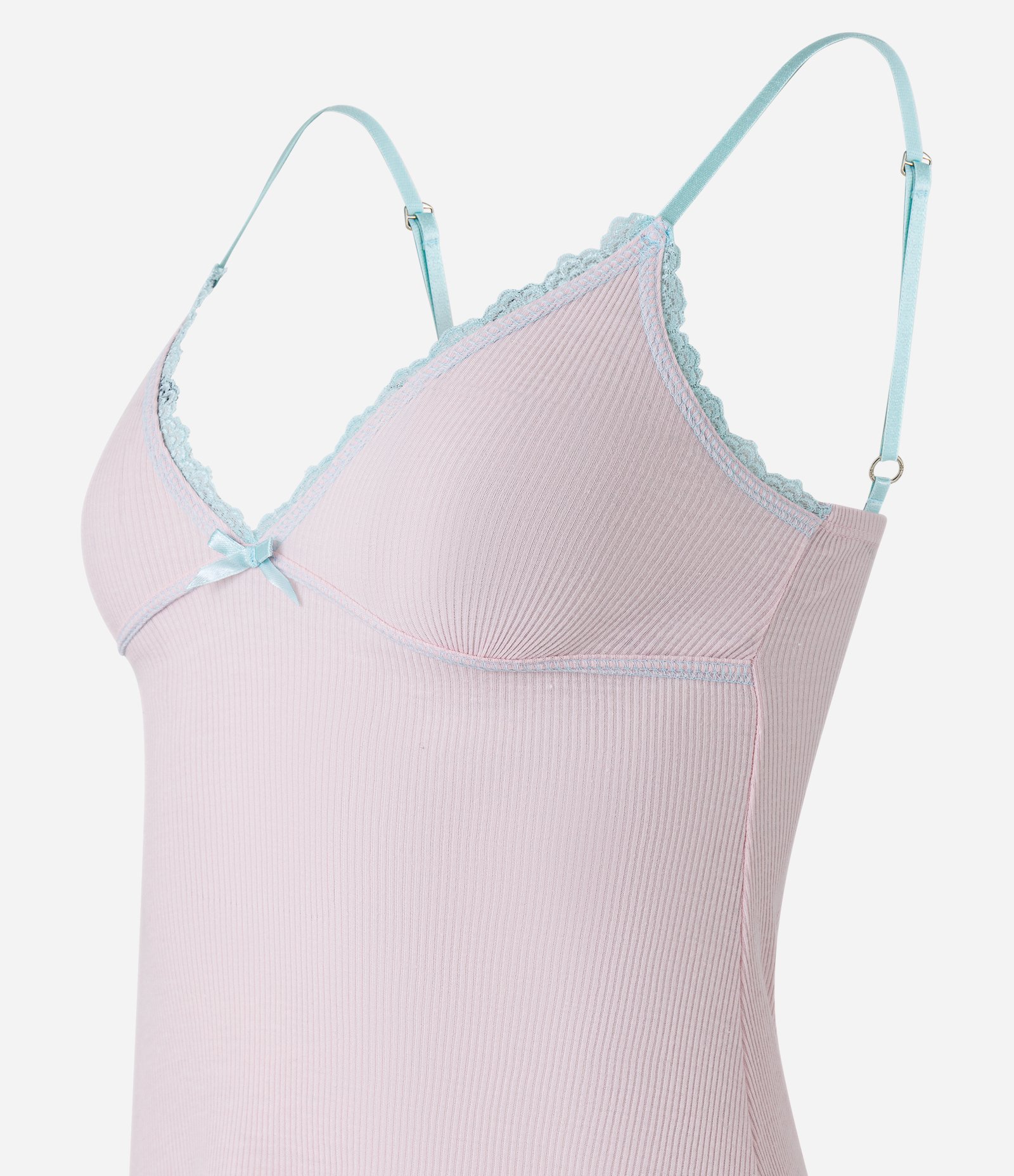 Camisola Curta em Viscose com Renda Rosa Claro 5