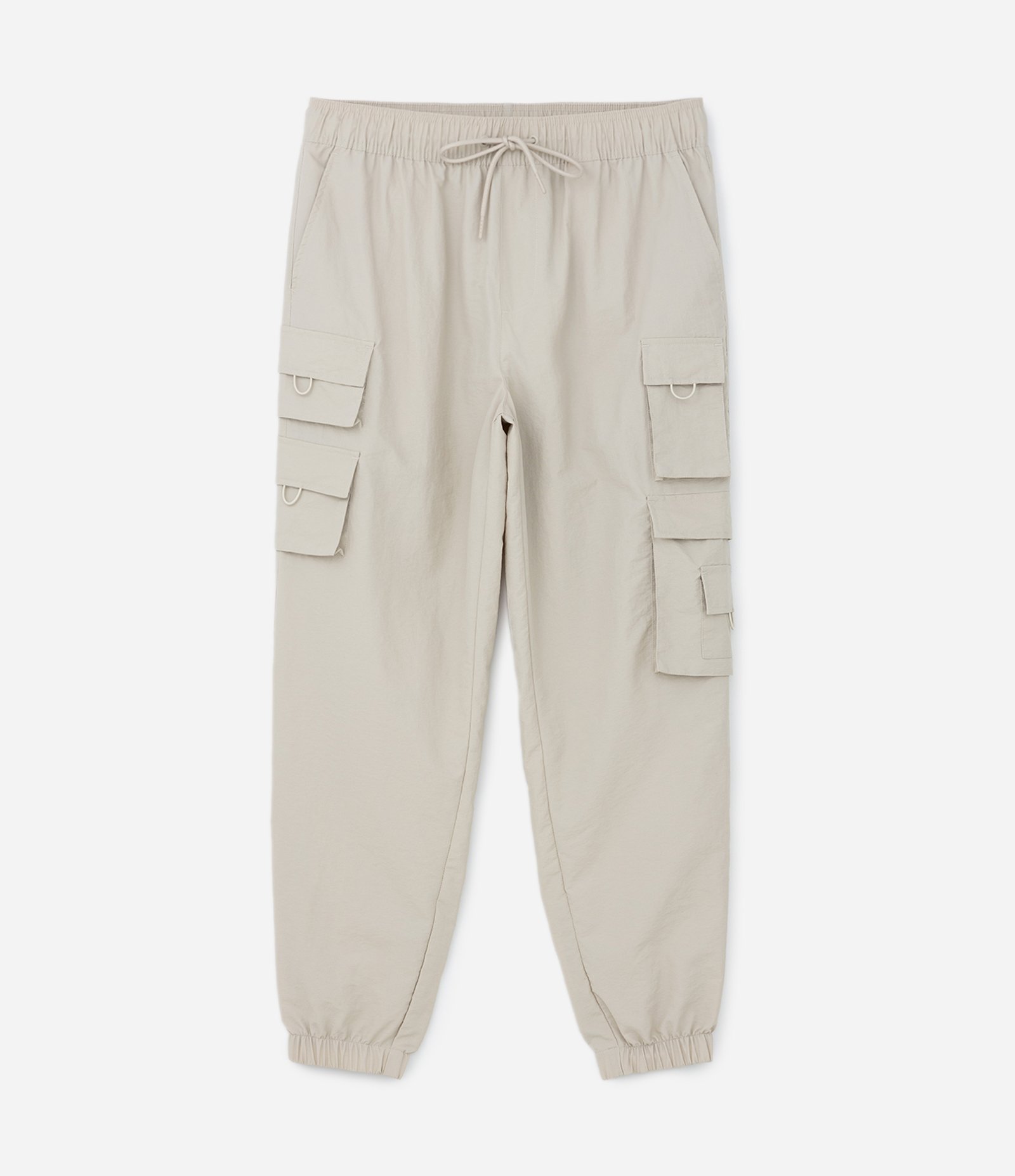 Calça Jogger em Poliamida com Bolsos Laterais Bege 4