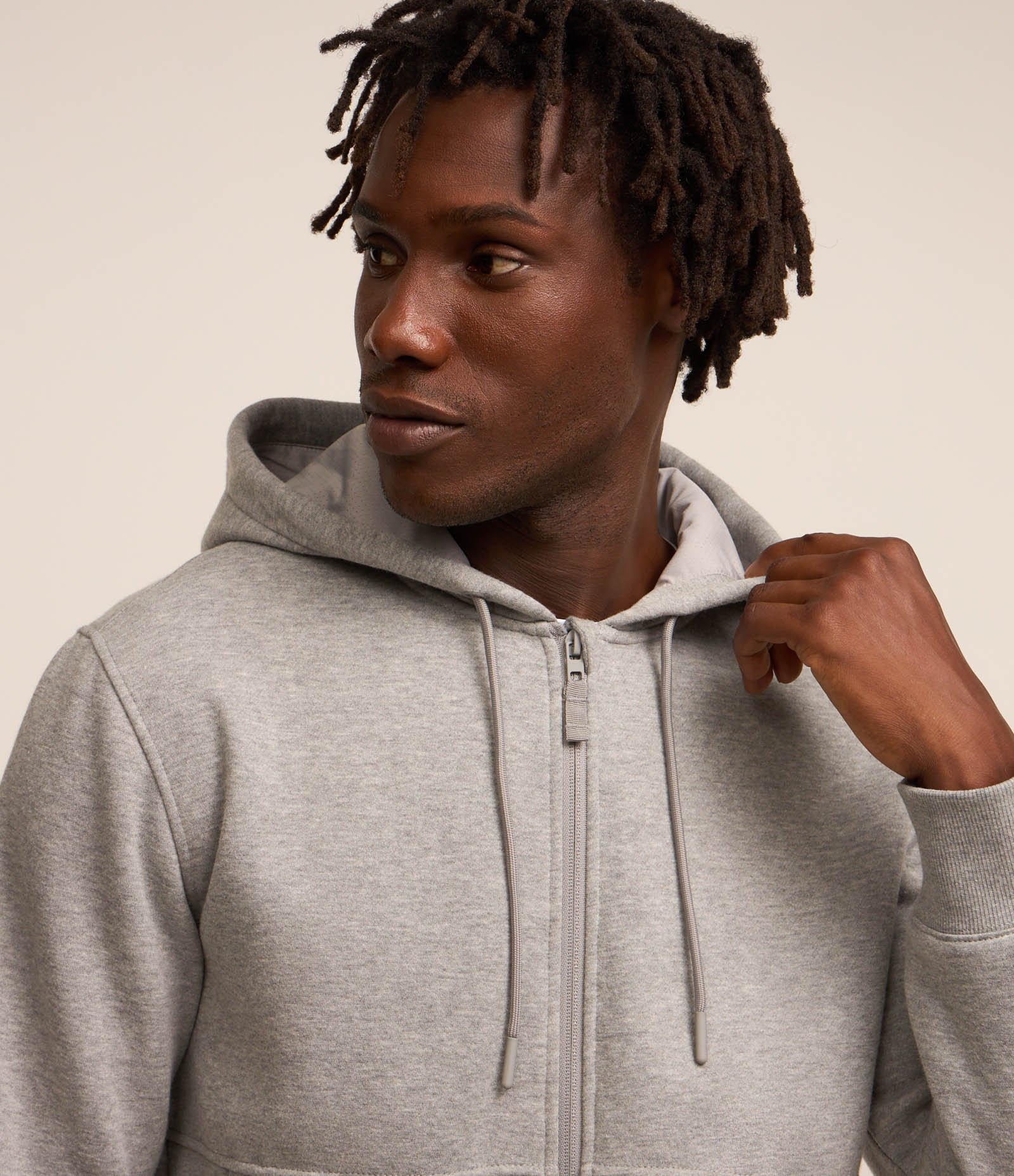 Casaco Básico em Moletom com Capuz e Zíper Frontal Cinza Médio 8