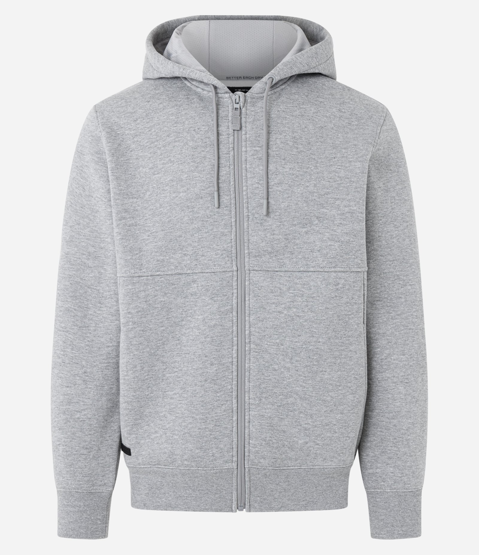 Casaco Básico em Moletom com Capuz e Zíper Frontal Cinza Médio 9