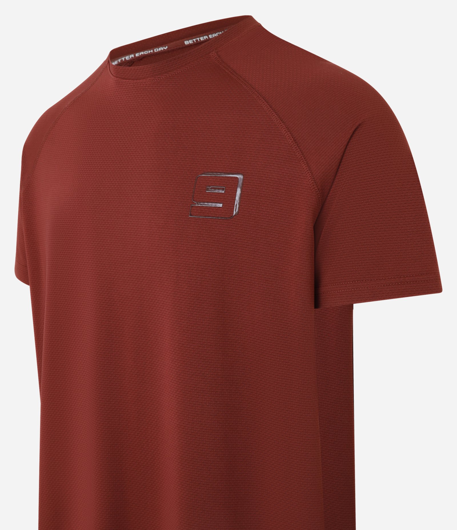 Camiseta Esportiva em Tecnologia Dry com Textura e Estampa Lettering Refletiva Vermelho 7
