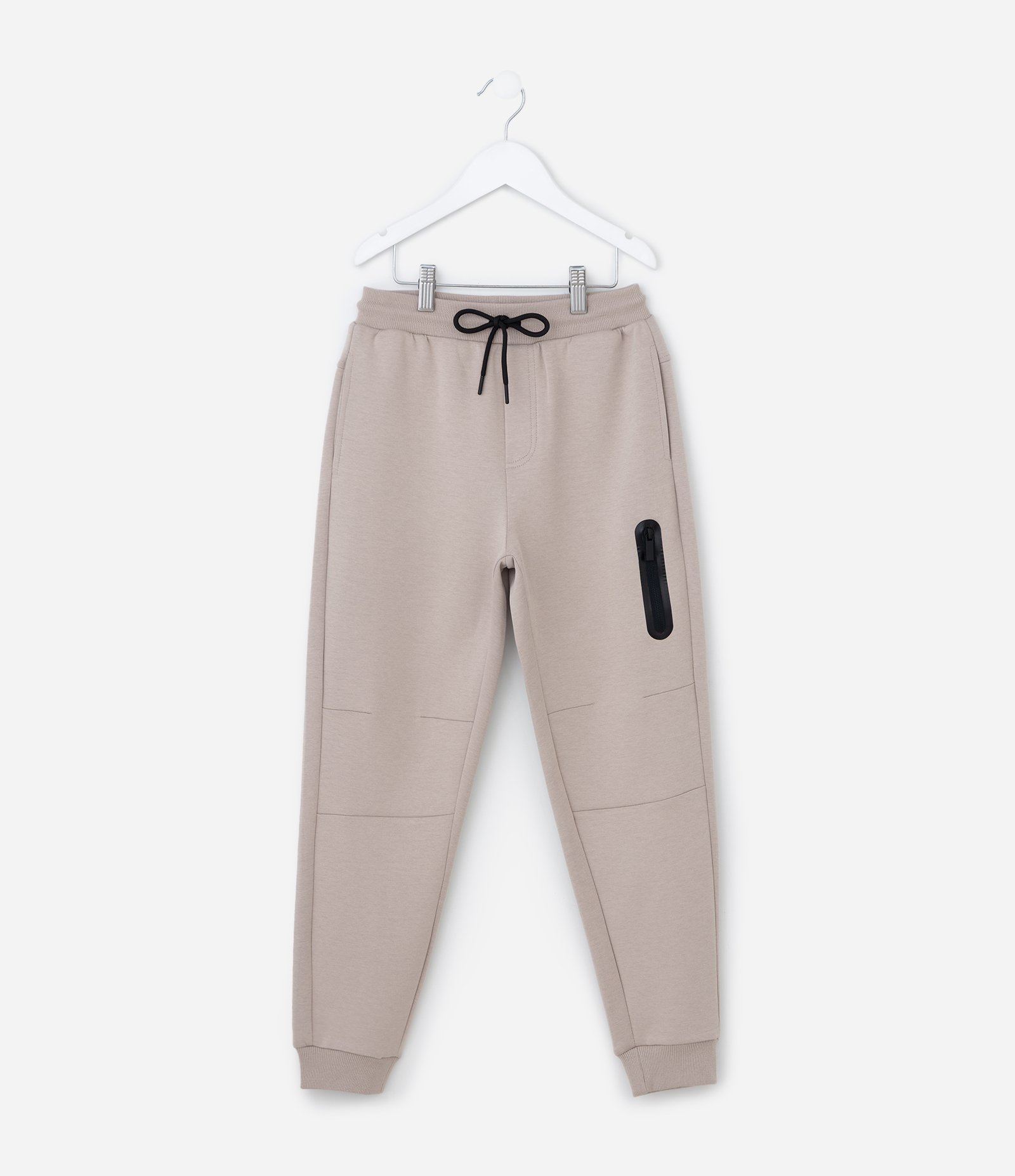 Calça Infantil em Moletom e Bolso com Zíper - Tam 5 a 14 Anos Bege 1