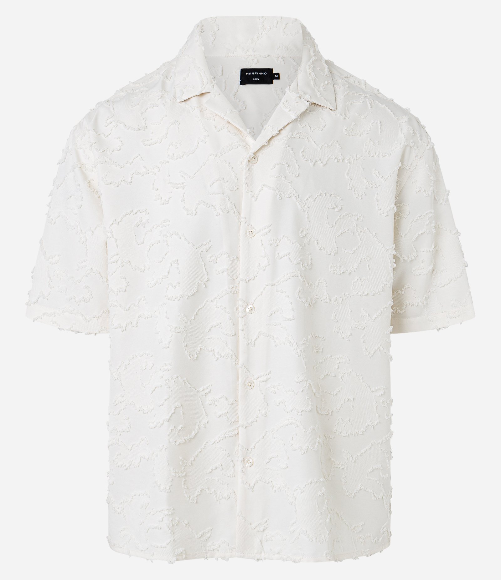 Camisa Boxy com Textura Devoré e Detalhes Navalhados Off White 1