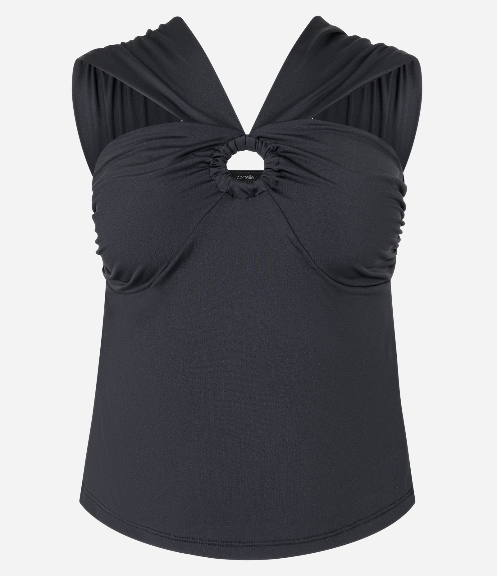 Blusa em Malha com Detalhe no Busto e Alças Largas Preto 5