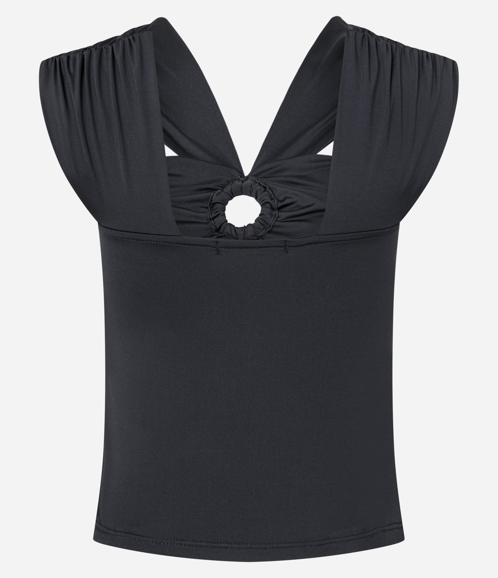 Blusa em Malha com Detalhe no Busto e Alças Largas Preto 6