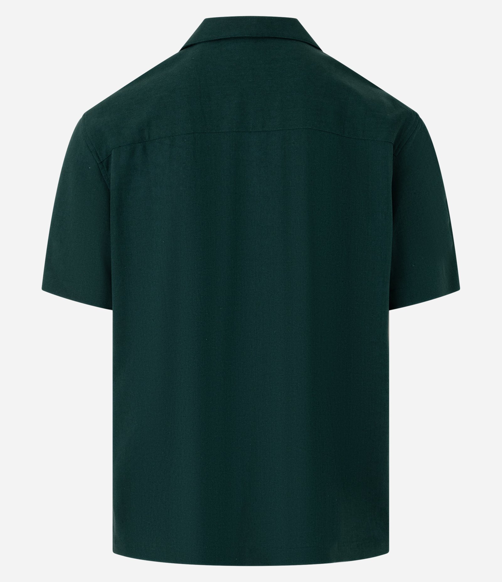 Camisa Boxy em Linho com Gola Bowling Verde 5