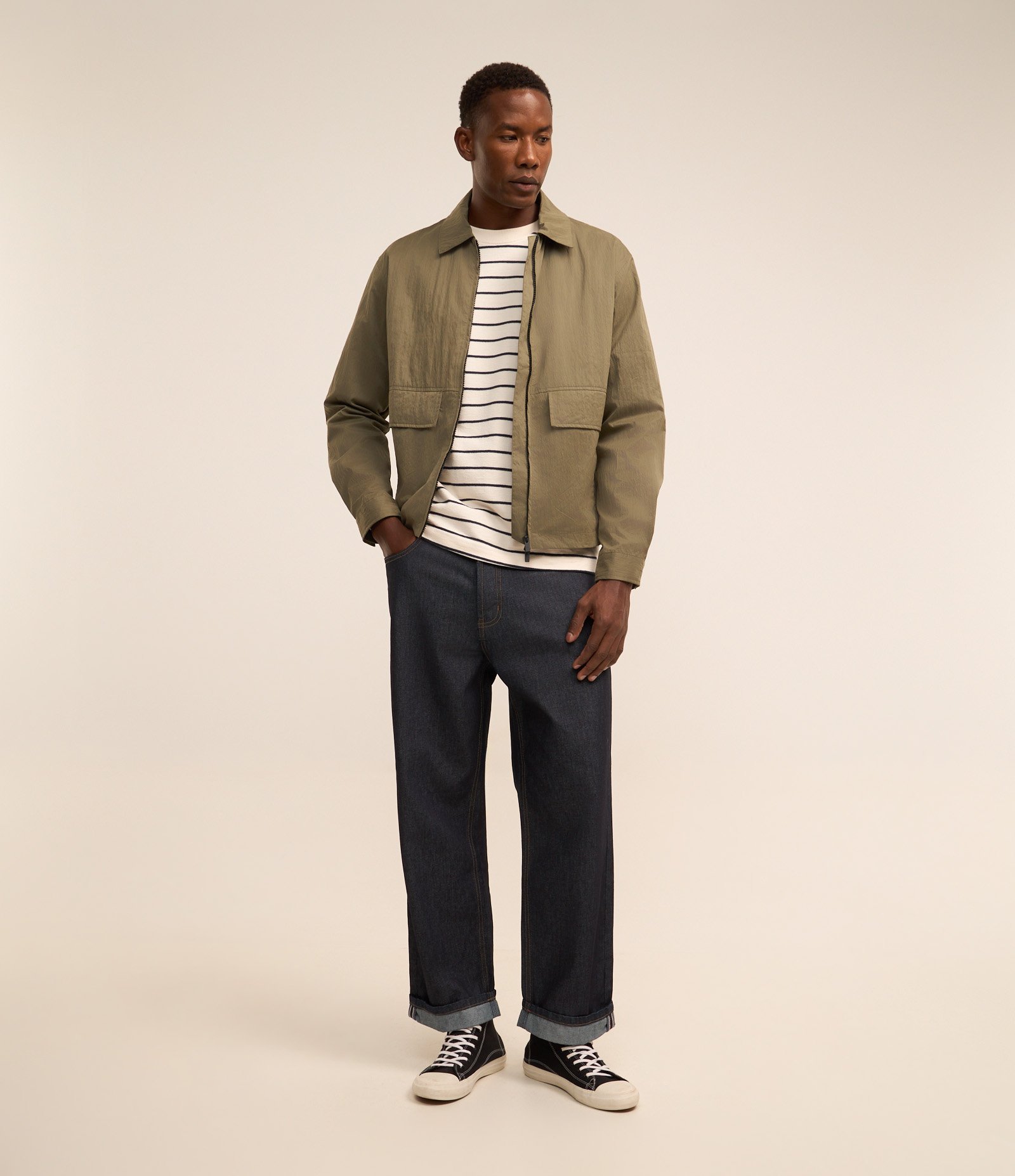 Jaqueta Bomber com Bolso Lapela Verde 2