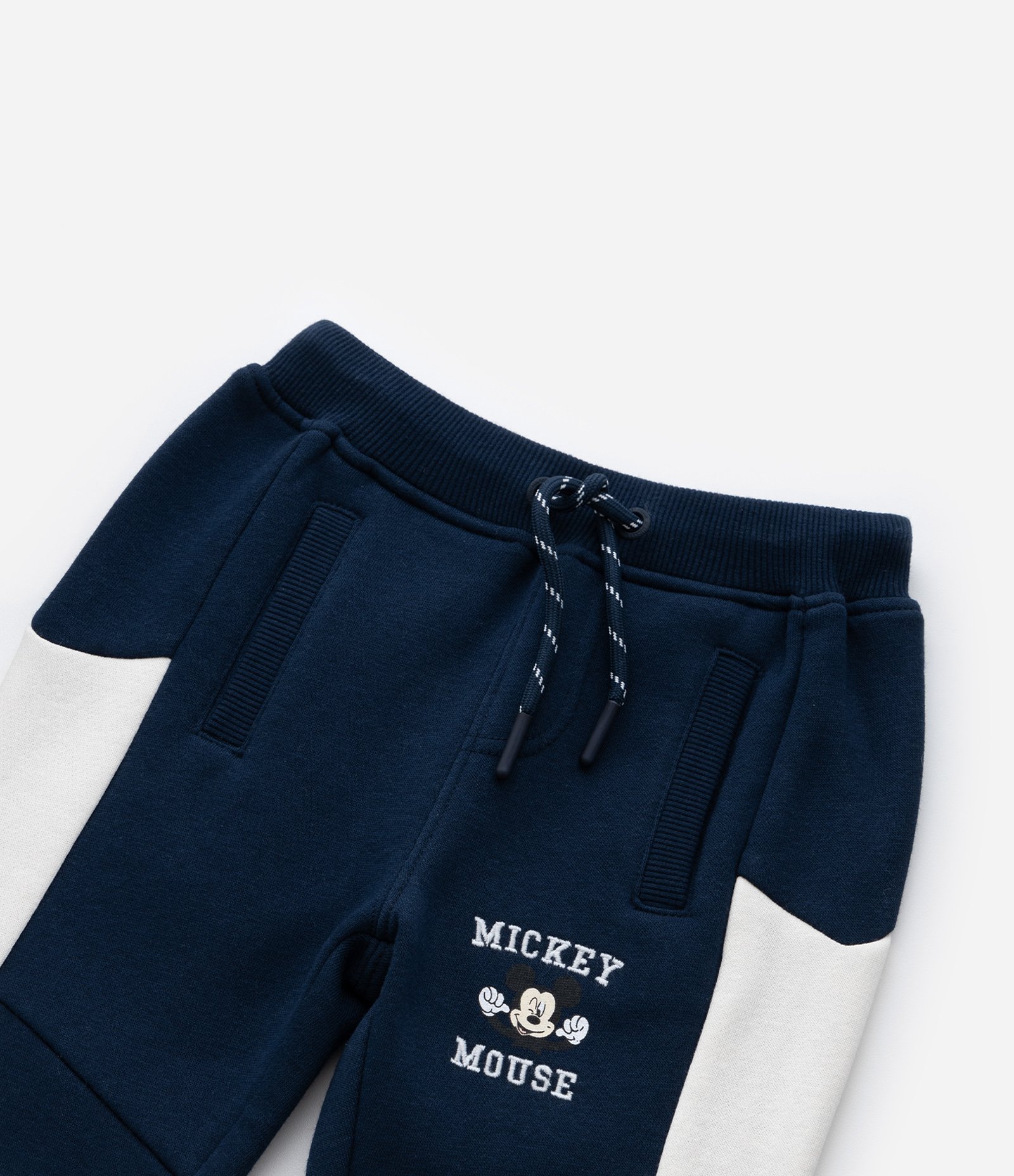 Calça Infantil com Recortes e Bordado do Mickey - Tam 1 a 6 Anos Azul 5