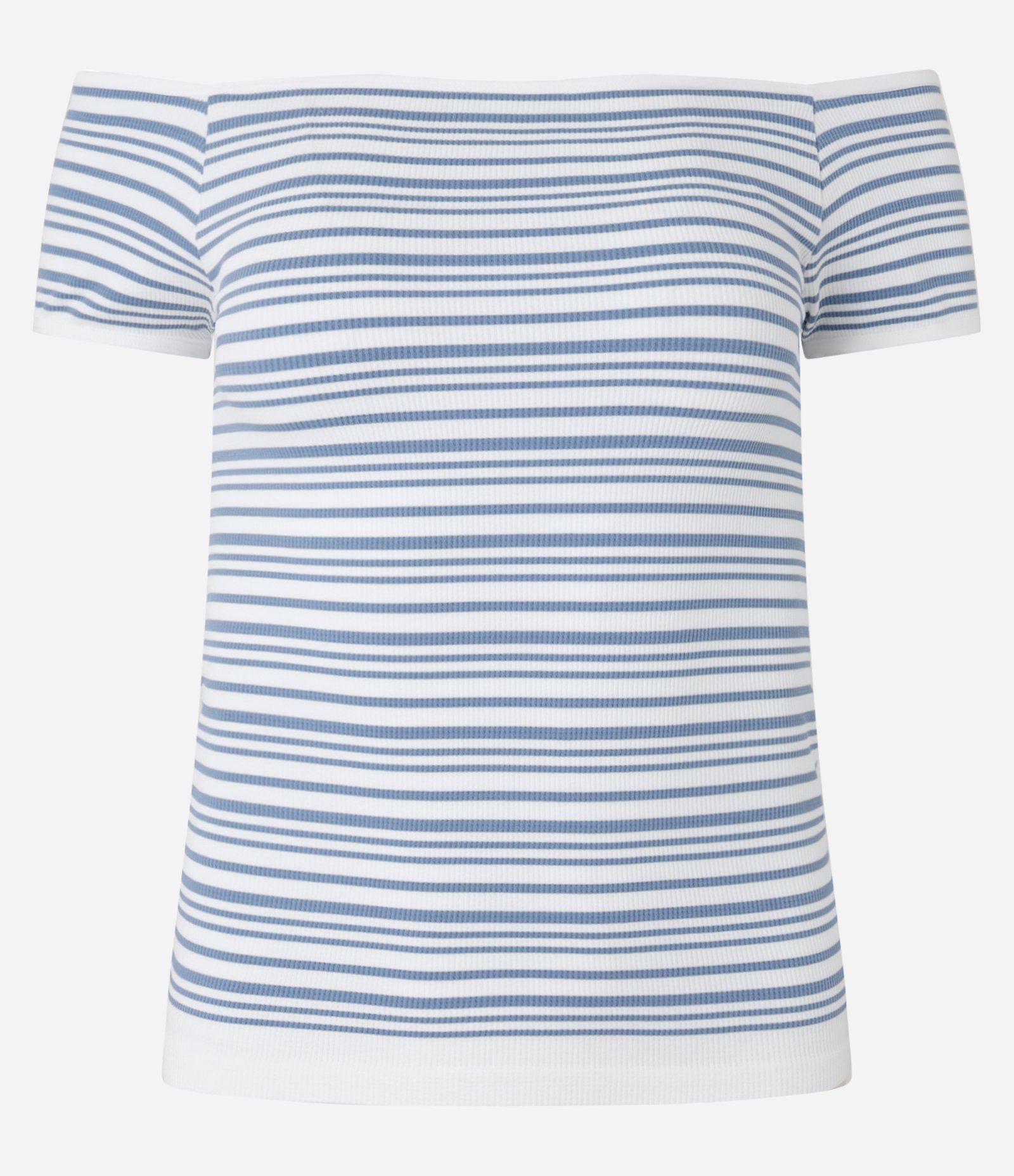 Blusa Ombro a Ombro em Seamless com Listras Azul 5