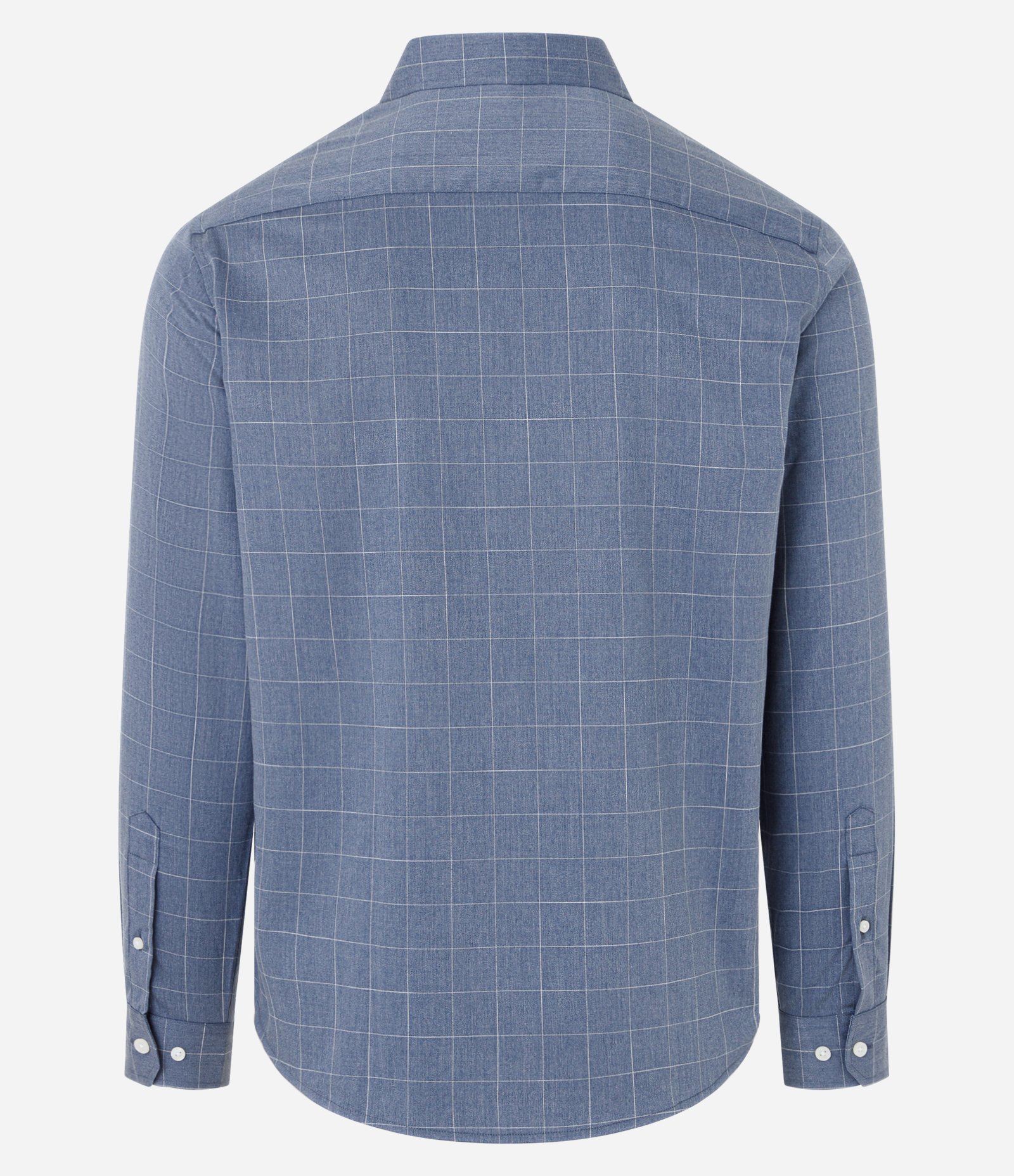 Camisa Regular com Fibra de Bambu e Estampa Xadrez Cinza Azulado 6