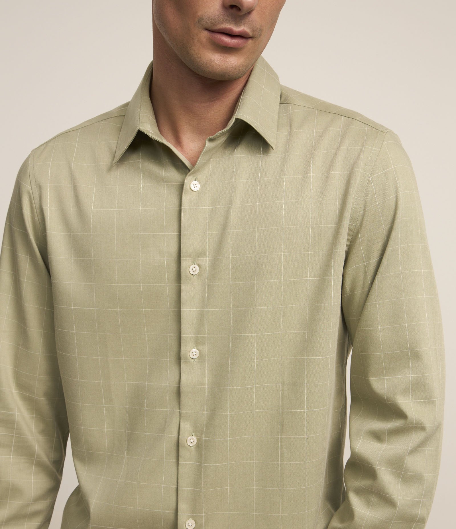 Camisa Regular com Fibra de Bambu e Estampa Xadrez Verde 4