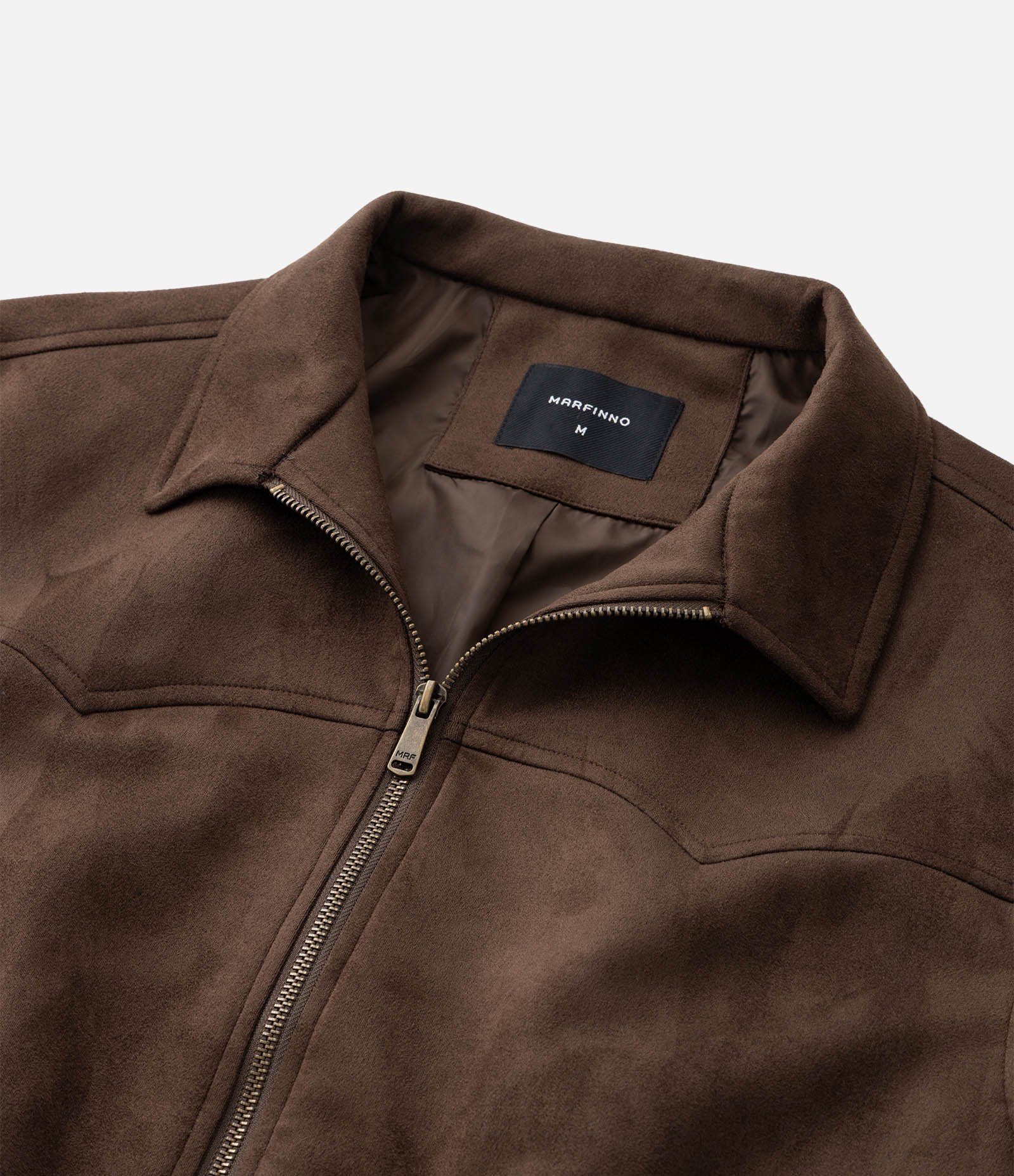 Jaqueta com Detalhes em Recorte e Barra com Elástico Marrom 8