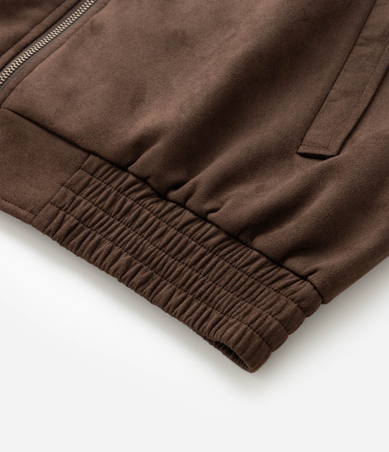 Jaqueta com Detalhes em Recorte e Barra com Elástico Marrom 11