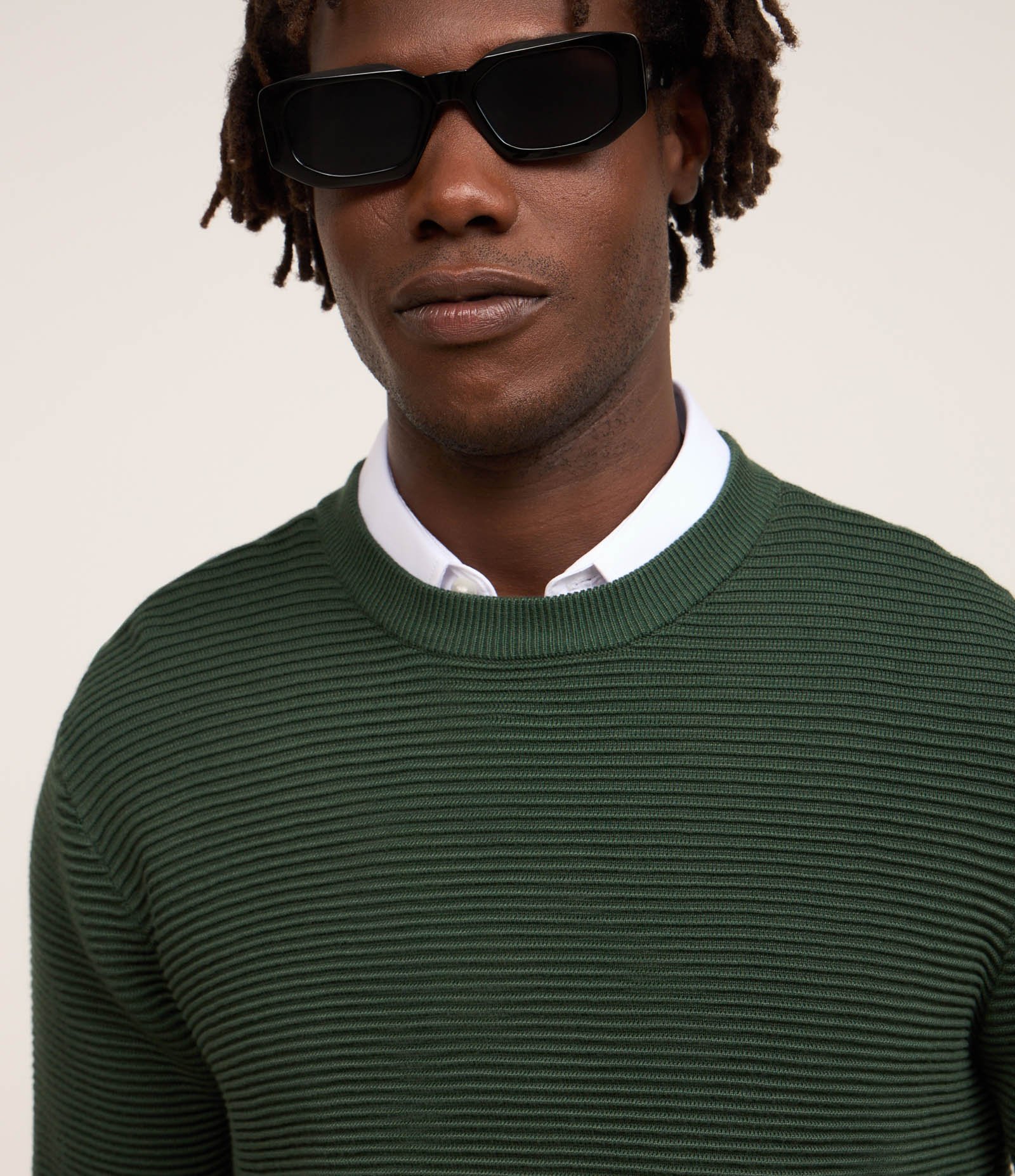 Suéter em Tricô Leve com Texturas Horizontais 4