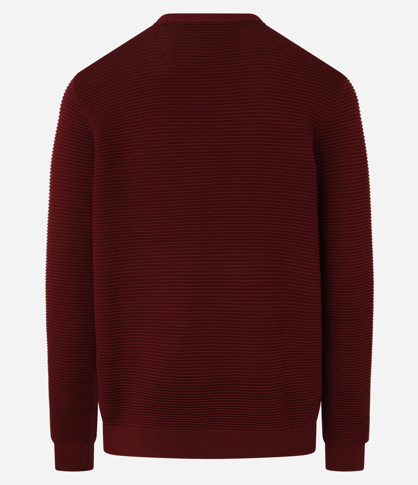 Suéter em Tricô Leve com Texturas Horizontais Vermelho Escuro 7