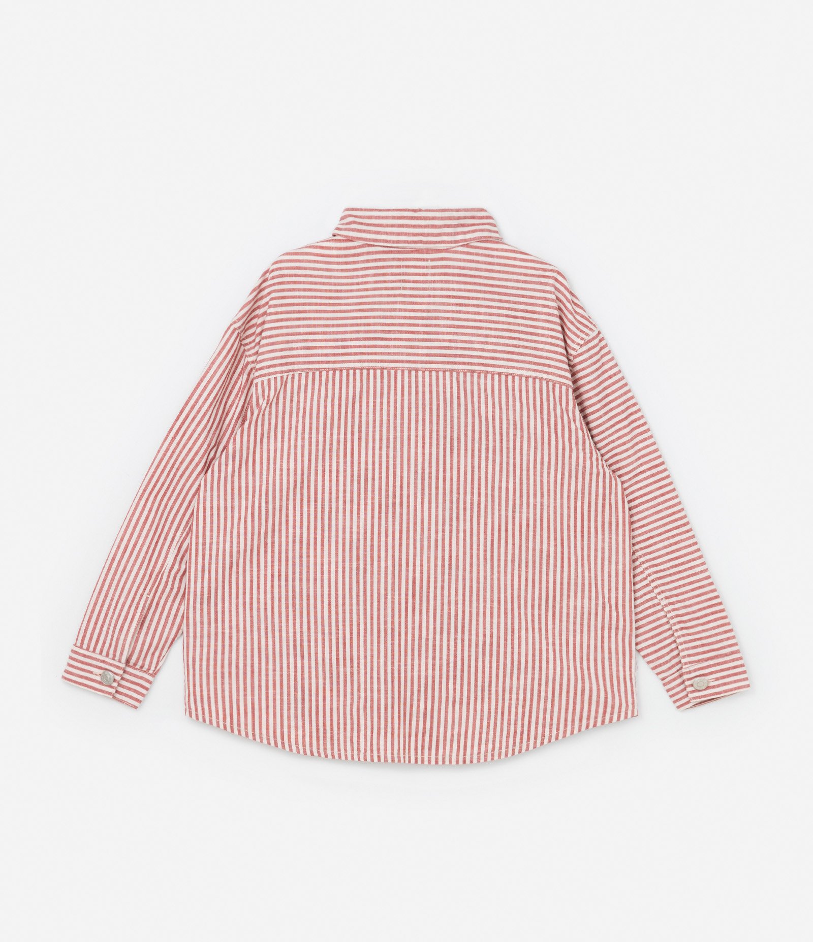 Jaqueta Leve Jeans com Estampa Listrada Curve & Plus Size Vermelho/Branco 6