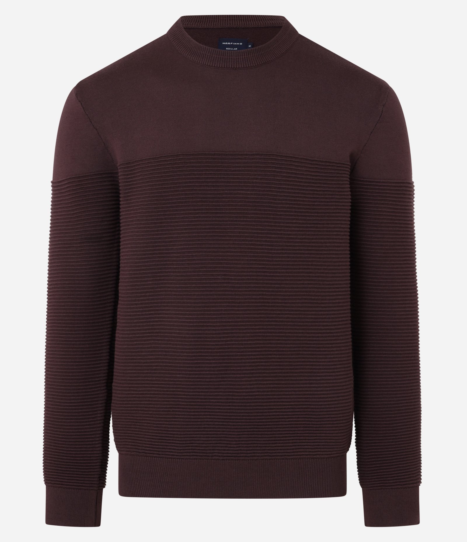 Suéter em Tricô com Textura em Nervuras Marrom 4