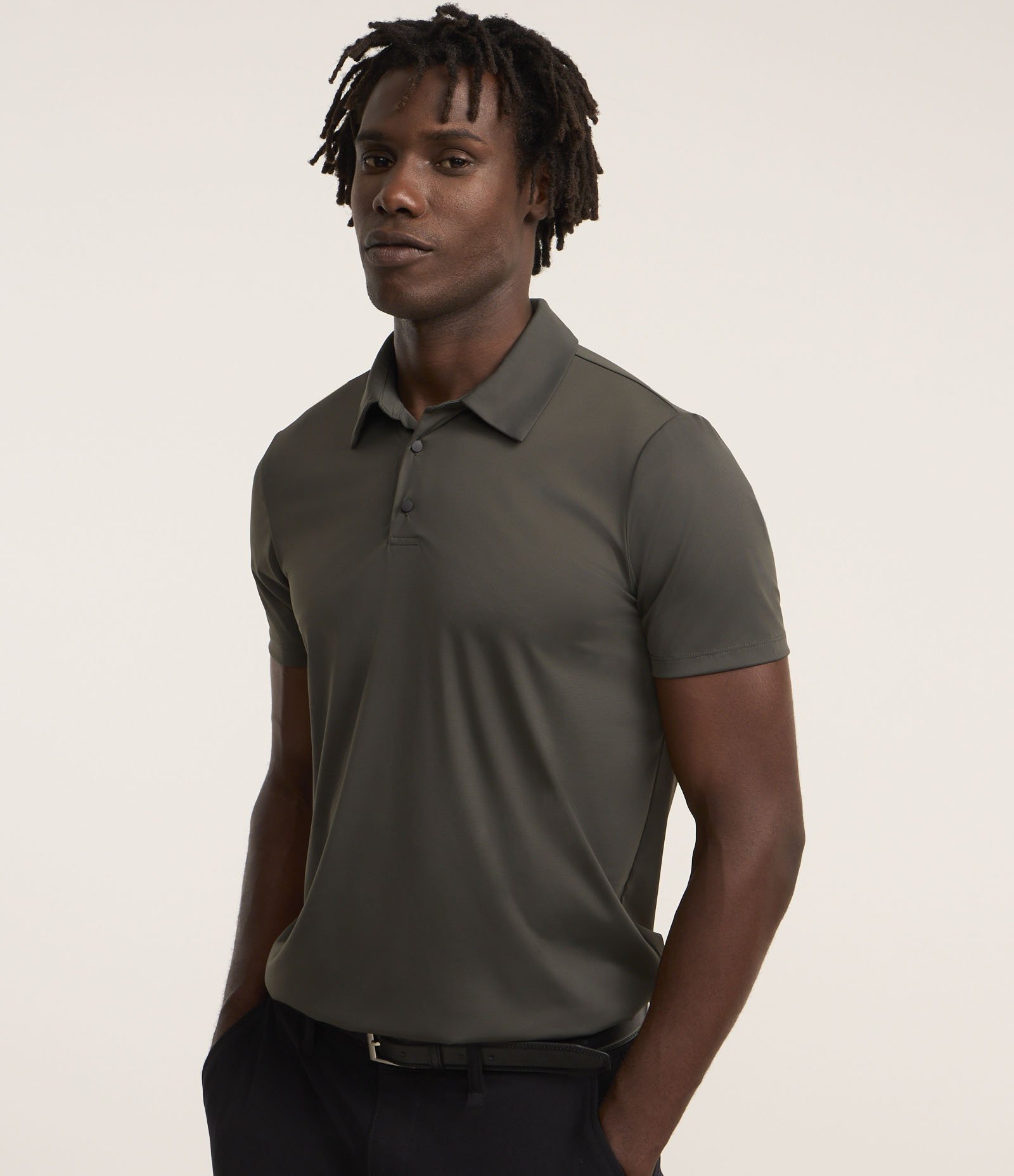 Camisa Polo Performance com Toque Gelado Verde Escuro 1