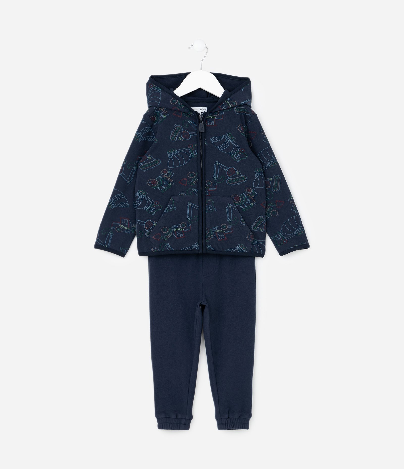 Conjunto Infantil em Fleece com Capuz - Tam 1 a 4 Anos Azul Escuro 1