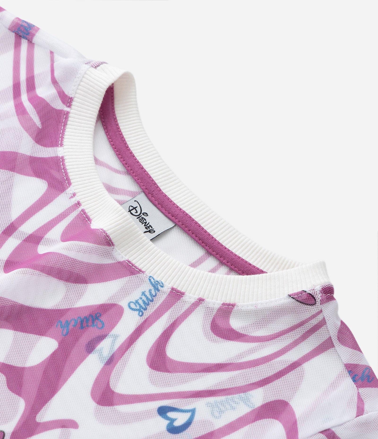 Blusa Infantil com Sobreposição e Estampa Stitch- Tam 5 a 14 Anos Roxo 2