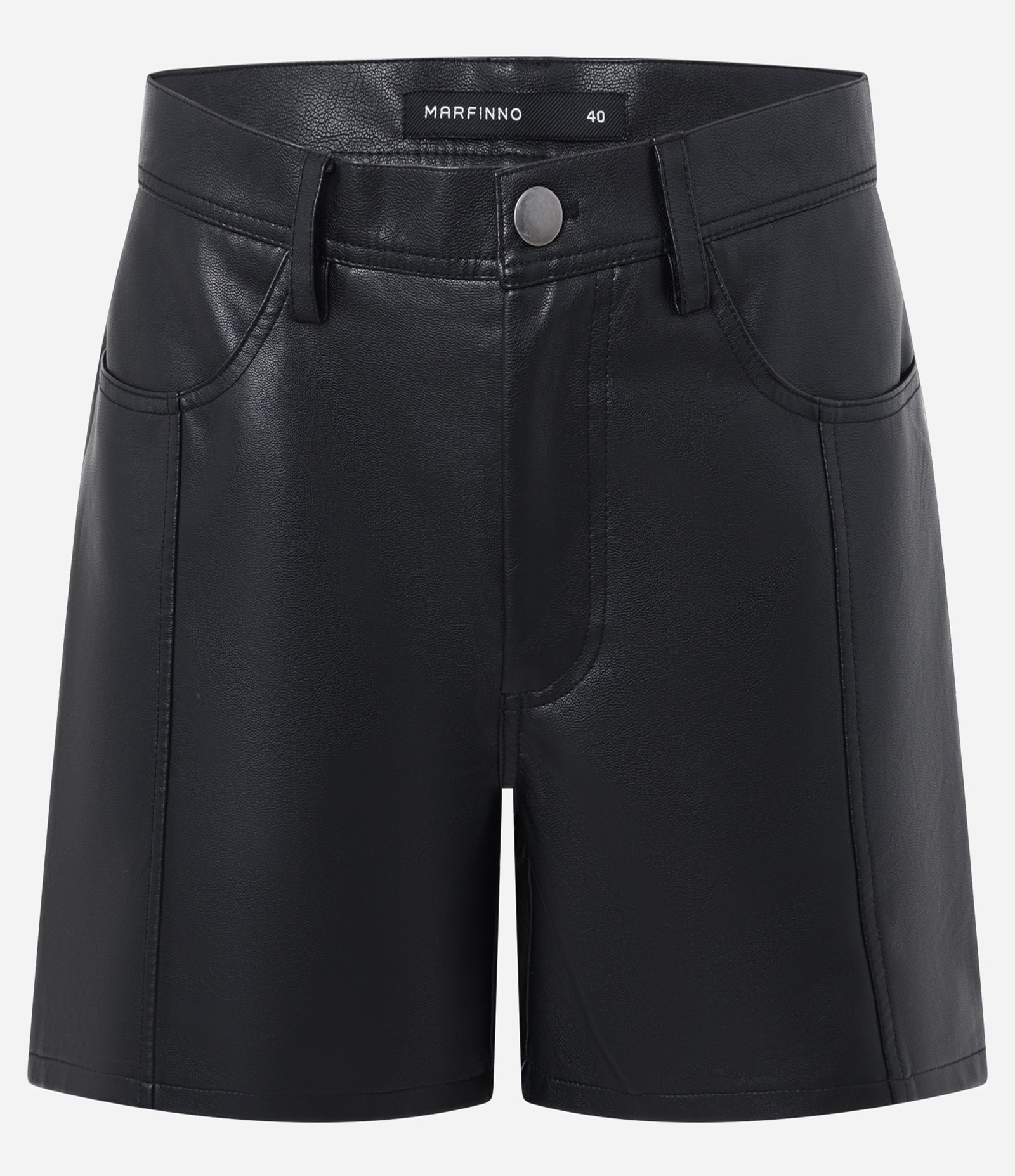 Bermuda Curta em Material Sintético Preto 5