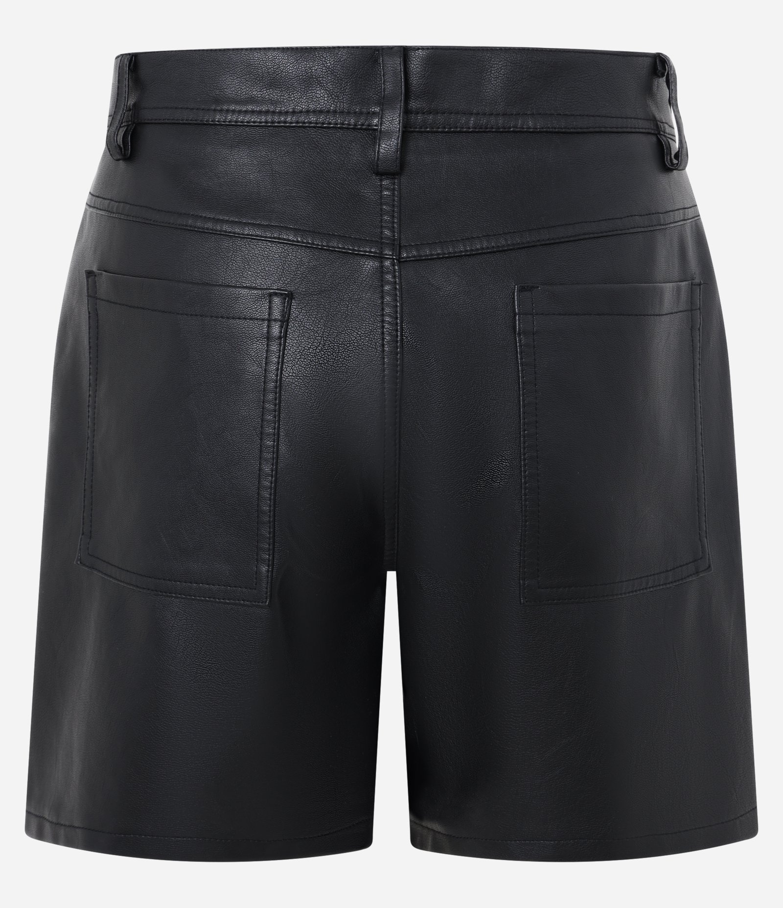 Bermuda Curta em Material Sintético Preto 6