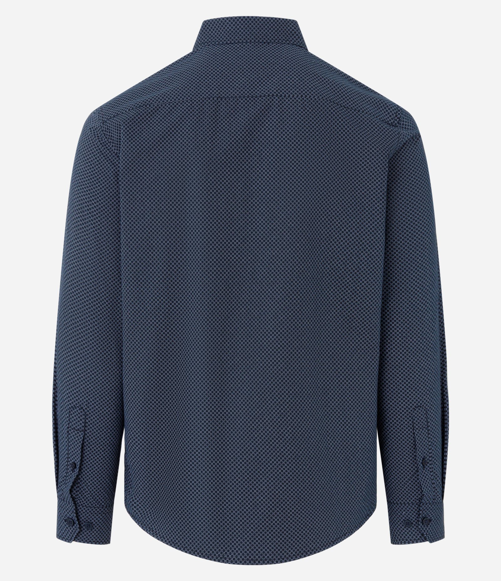 Camisa Regular em Tricoline com Estampa de Mini Print Azul Marinho 6