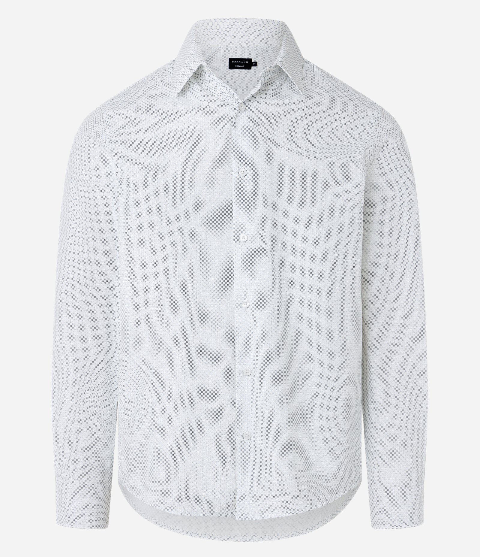 Camisa Regular em Tricoline com Estampa Mini Print Branco 5