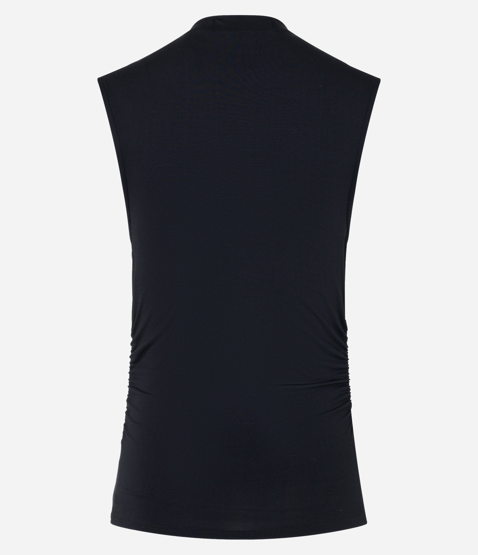 Blusa sem Manga em Jersey com Drapeados Laterais Preto 5
