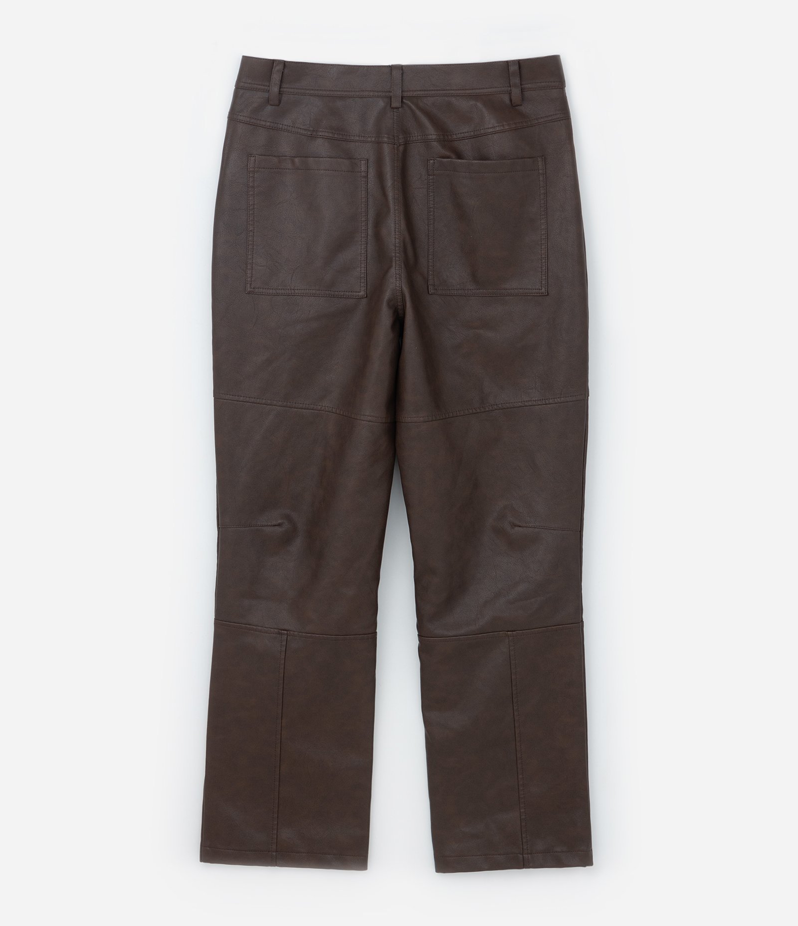 Calça em Material Sintético com Recortes Marrom 10