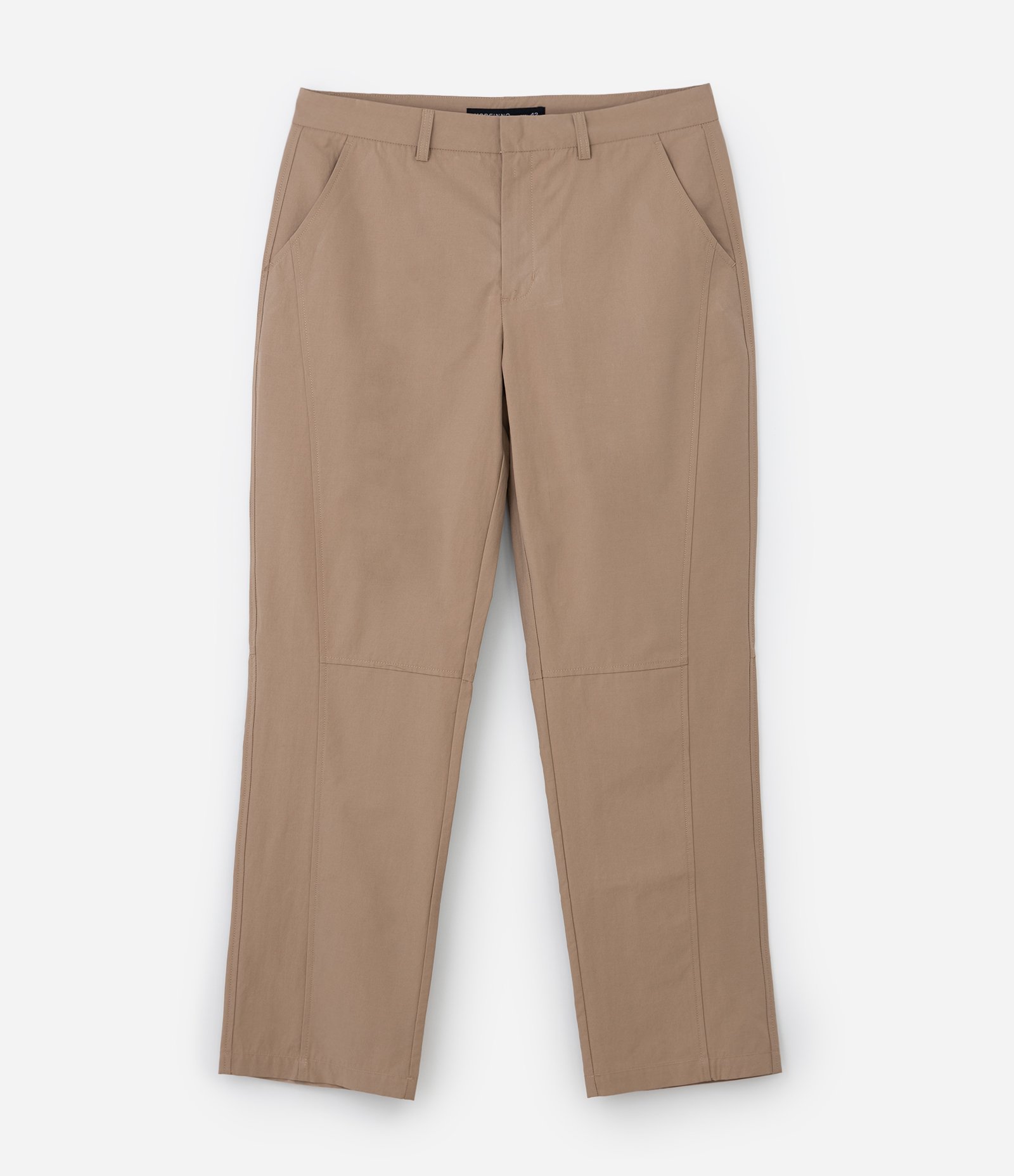 Calça em Sarja com Detalhe em Recortes e Bolsos Marrom 3