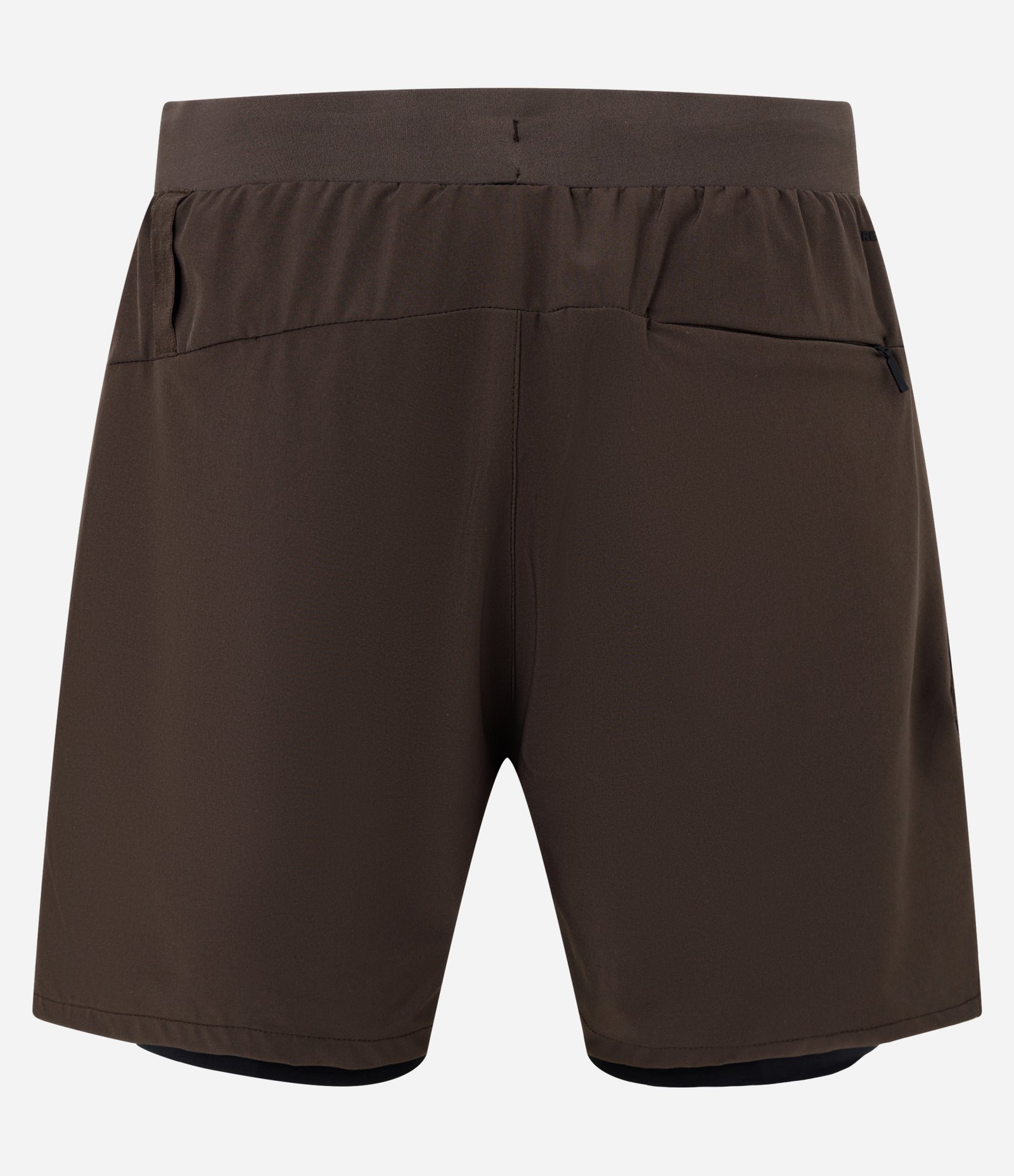 Bermuda Esportiva Corrida com Short de Compressão Marrom Escuro 9