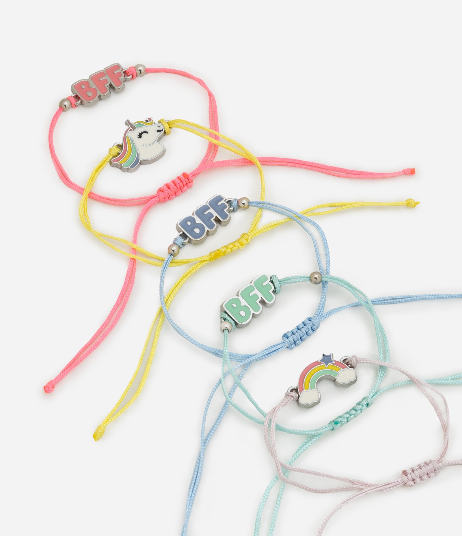 Kit 05 Pulseiras Infantis Bff -Tam único Multicores 1