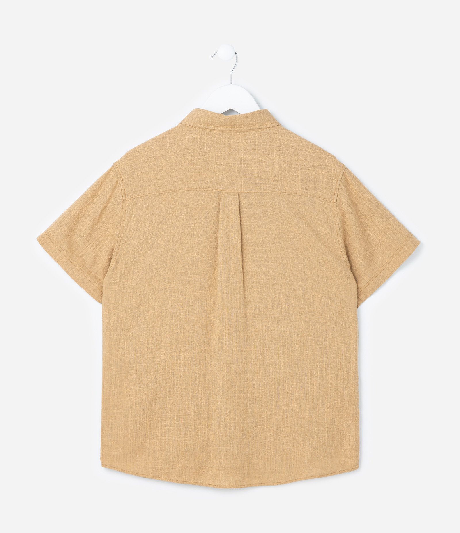 Camisa Infantil Mesclada com Bolsinho - Tam 5 a 14 Anos Amarelo Queimado 2