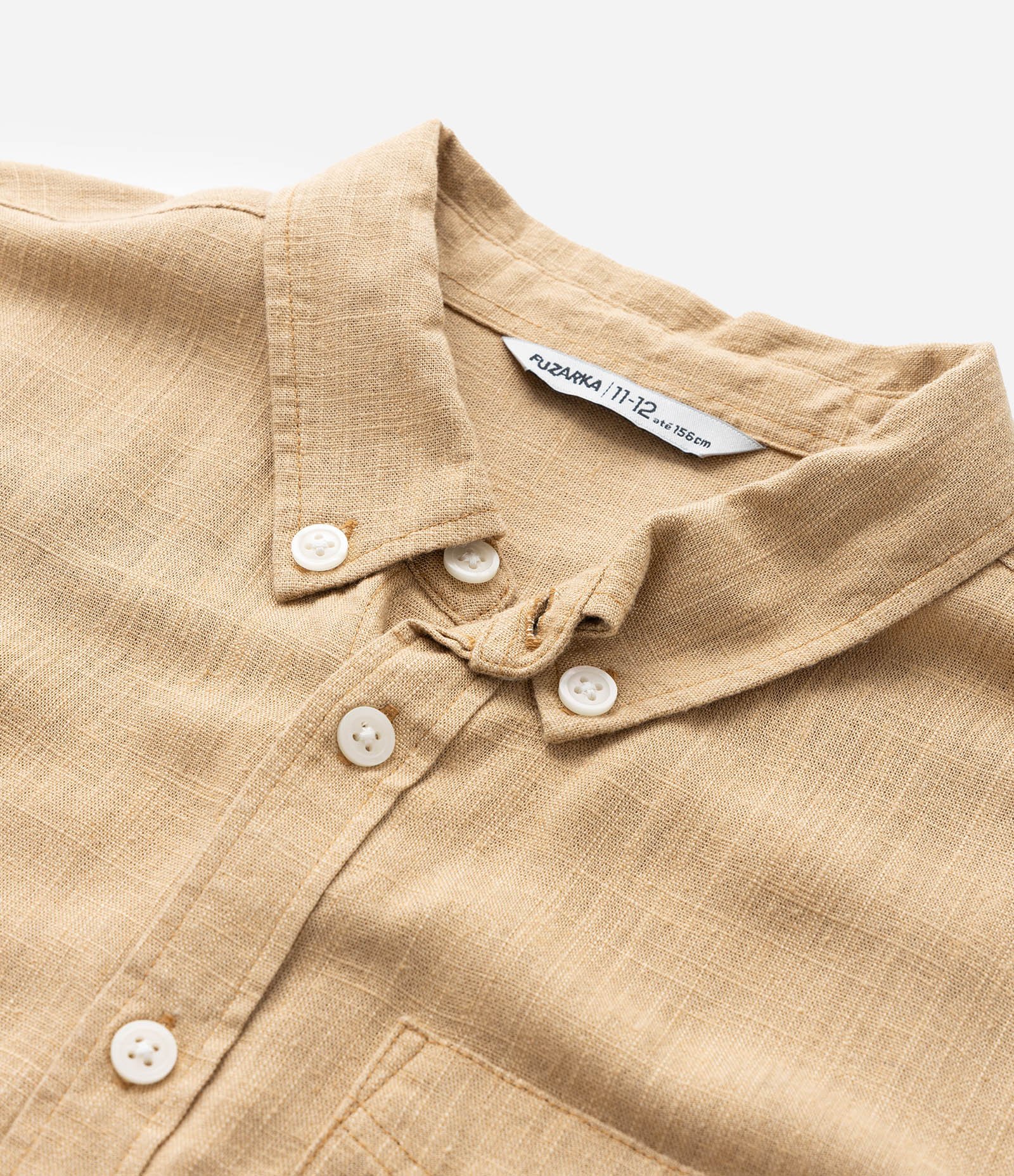 Camisa Infantil Mesclada com Bolsinho - Tam 5 a 14 Anos Amarelo Queimado 4