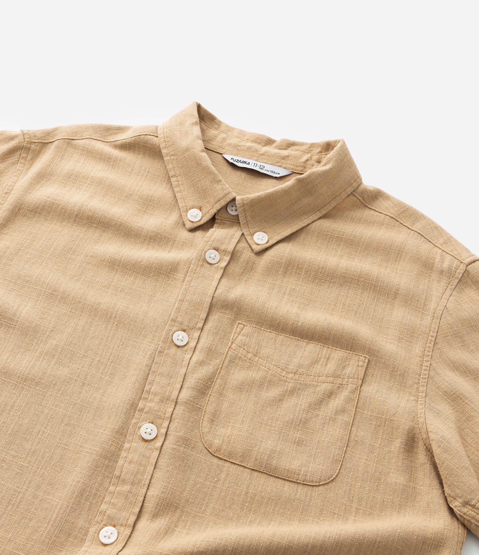 Camisa Infantil Mesclada com Bolsinho - Tam 5 a 14 Anos Amarelo Queimado 5