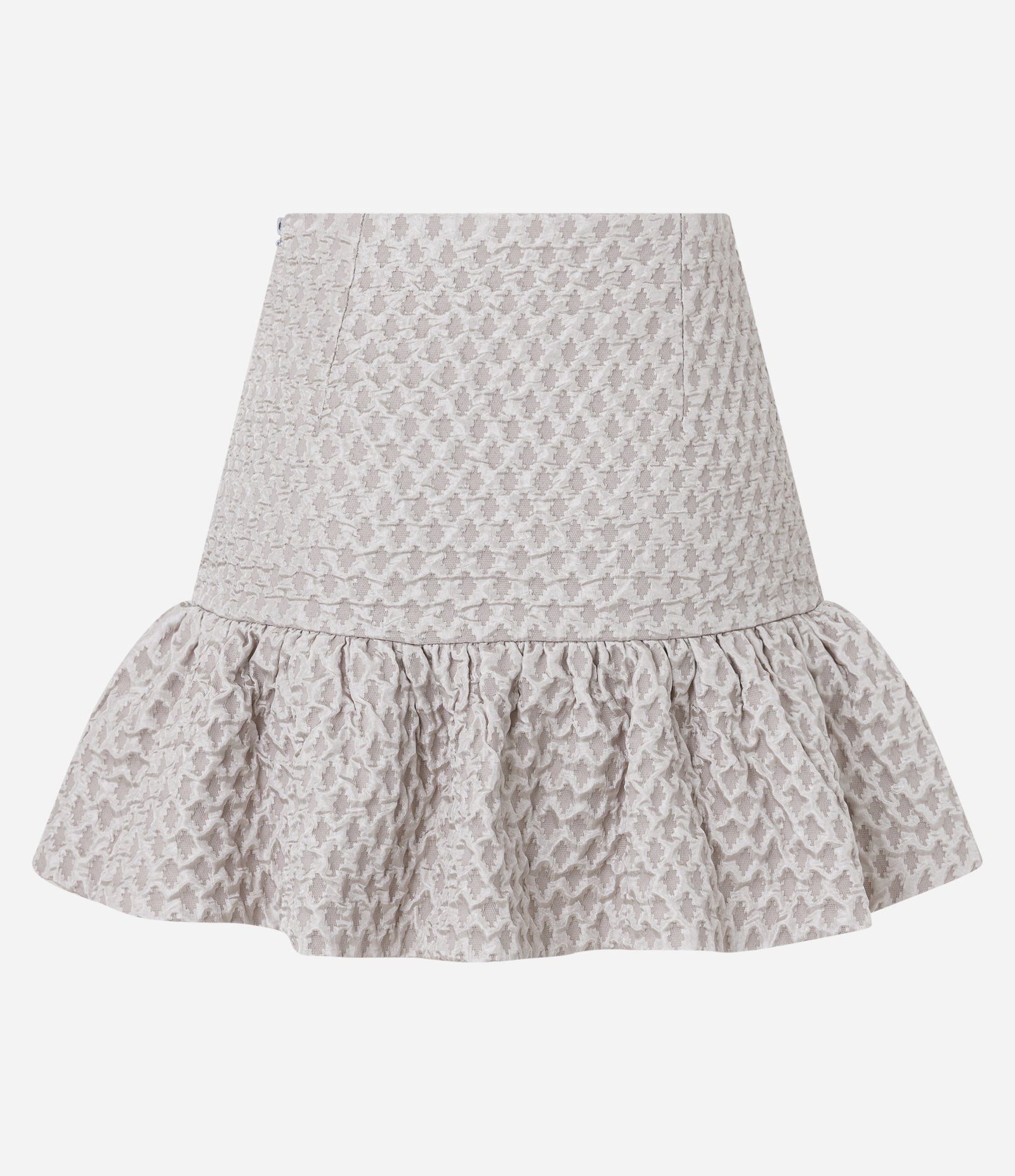 Saia Balonê Curta com Textura Jacquard Cinza 6