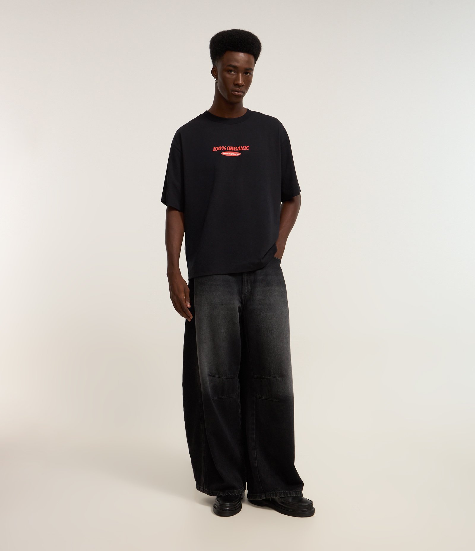 Camiseta Boxy em Algodão com Estampa Justin Bieber Peaches Preto 2