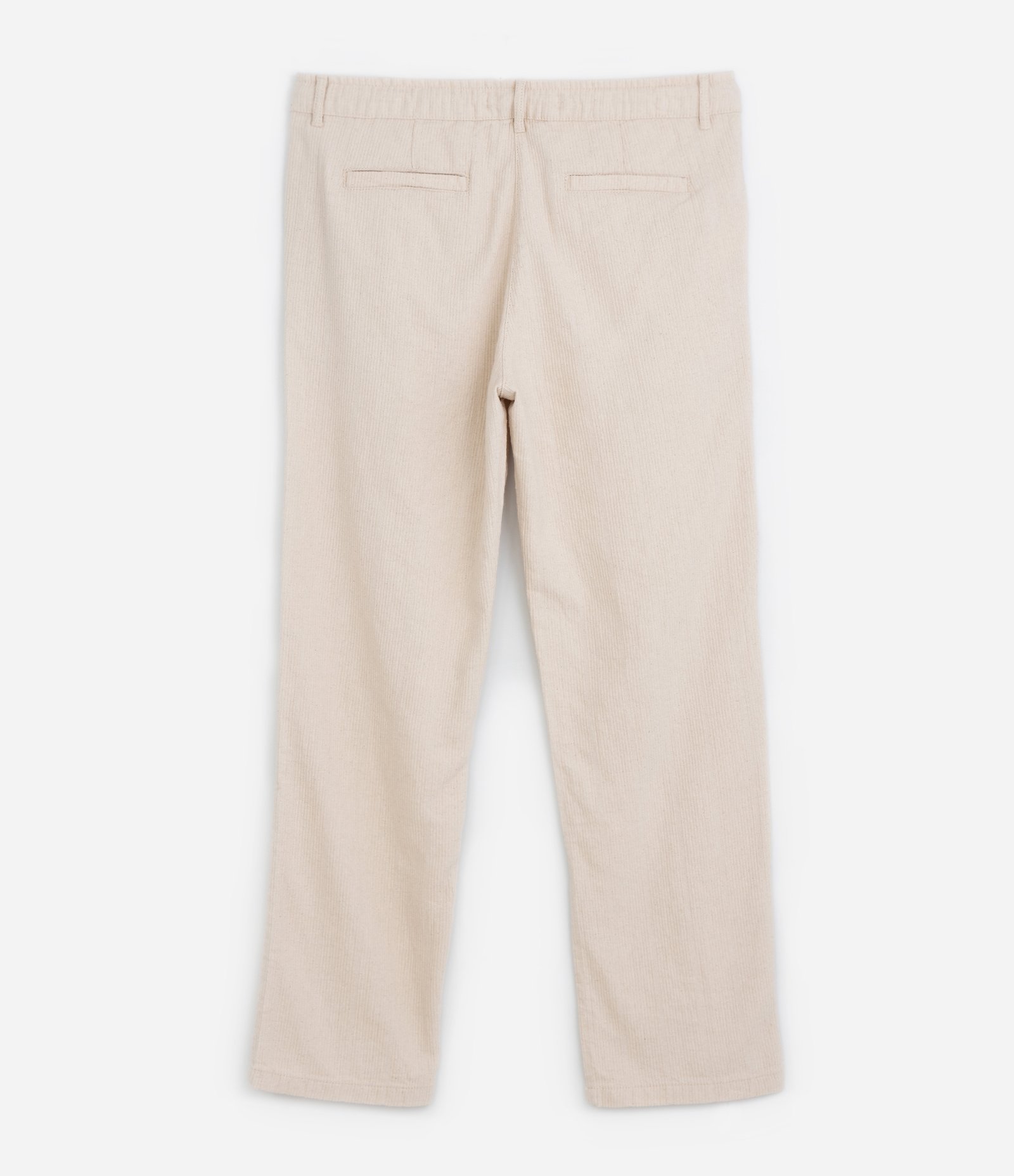 Calça em Algodão com Cós Elástico e Textura Bege 2