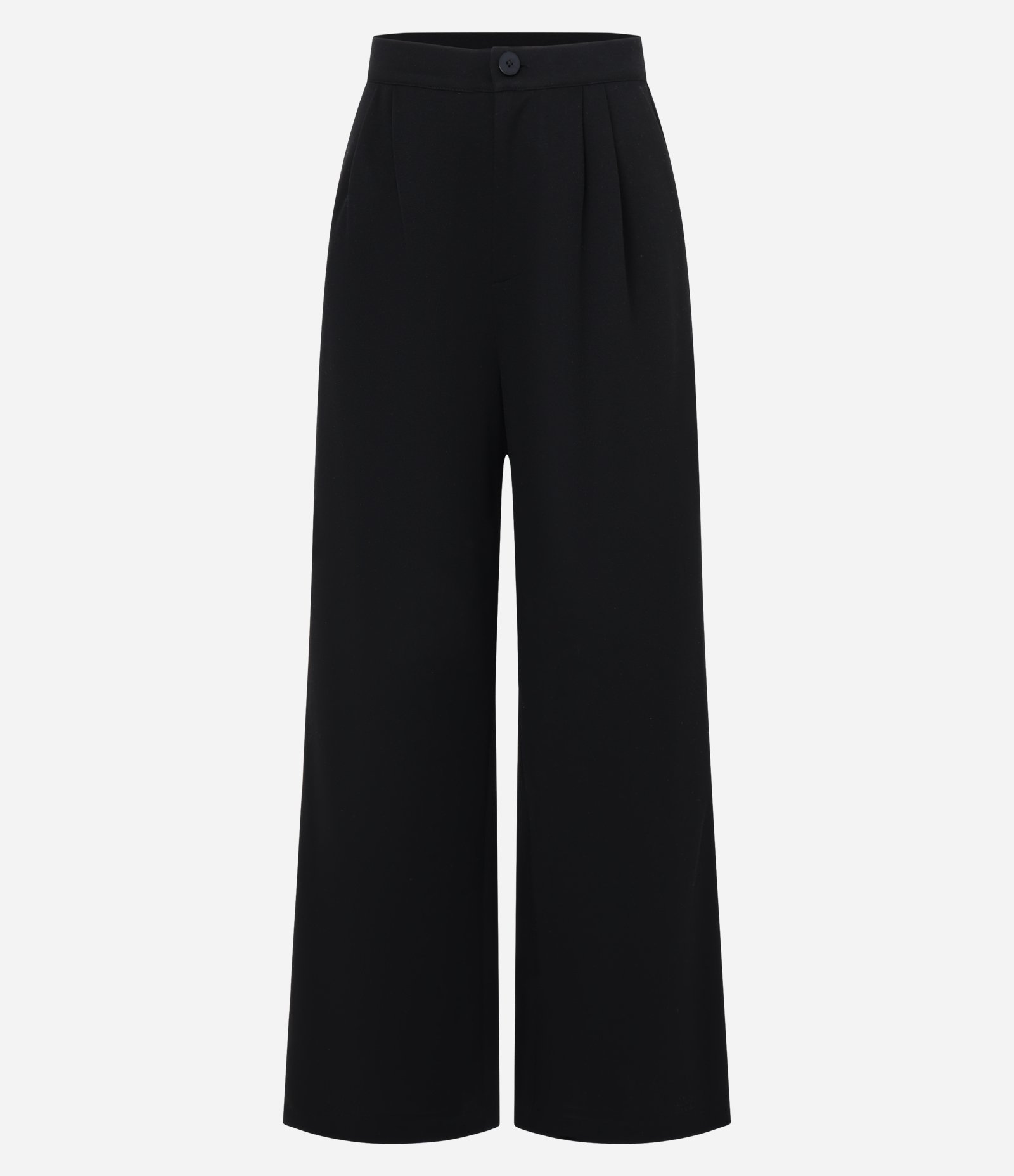 Calça Wide Leg em Moletom com Botão no Cós Preto 5