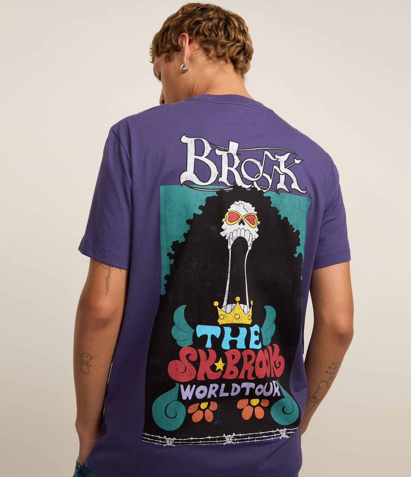 Camiseta Comfort em Algodão com Estampa One Piece Roxo 1